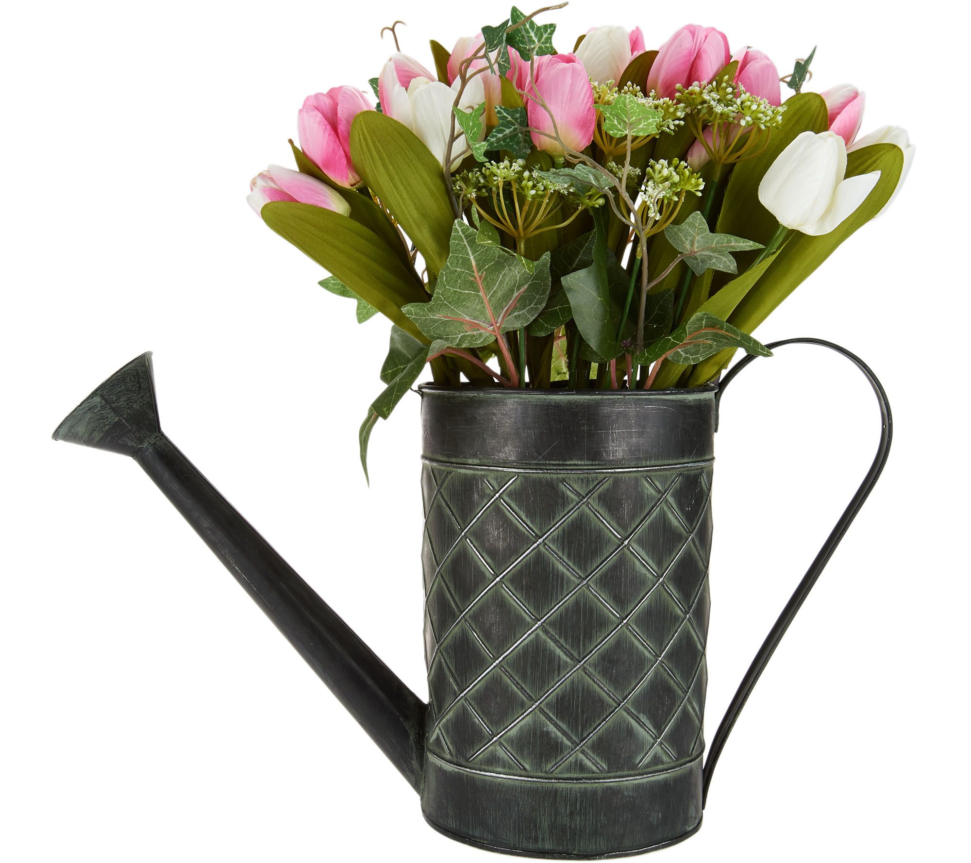 Tulip Arrangement in Watering Can by Valerie