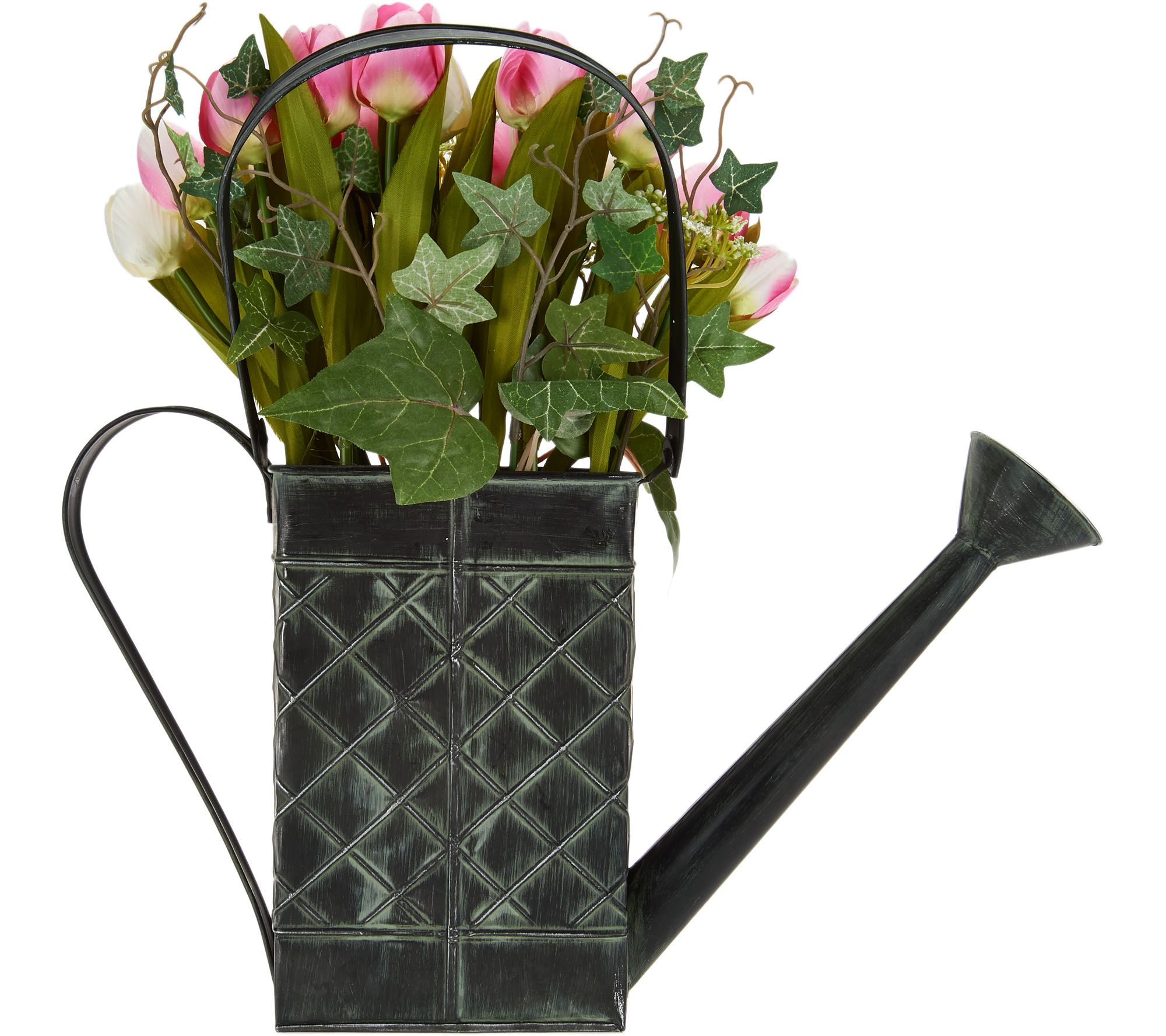 Tulip Arrangement in Watering Can by Valerie