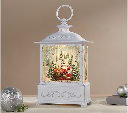 9" Illuminated Glitter Lantern with Scene and Gift Box by Valerie