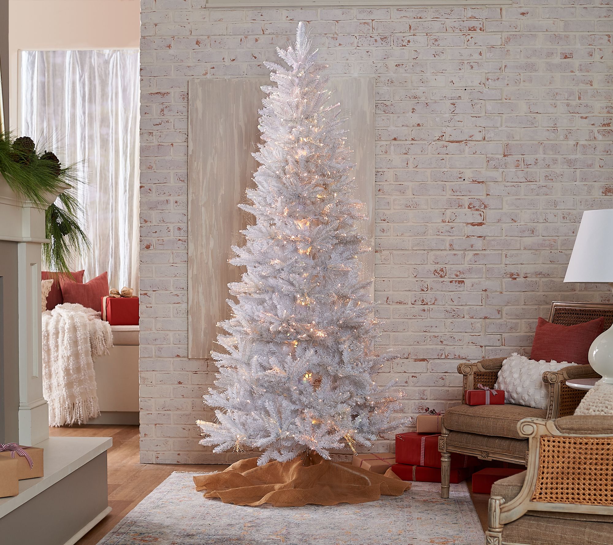 Bethlehem Lights 9 Indoor Outdoor Fiberoptic White Tree Qvc Com