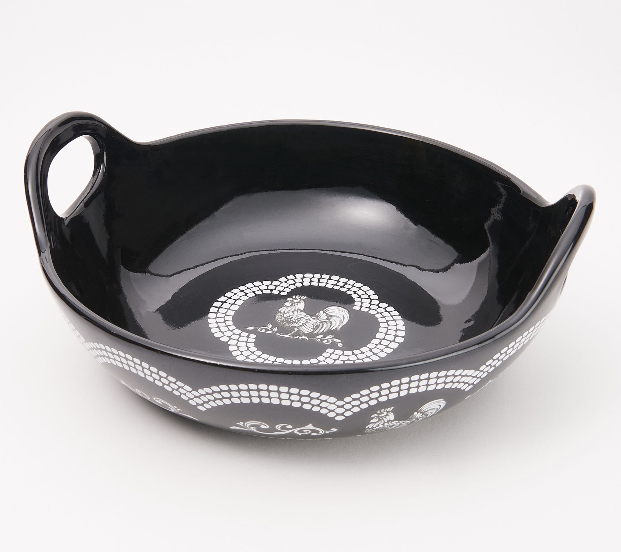 Temp-tations Doodle Doo 3-qt Deep Serving Bowl with Handles
