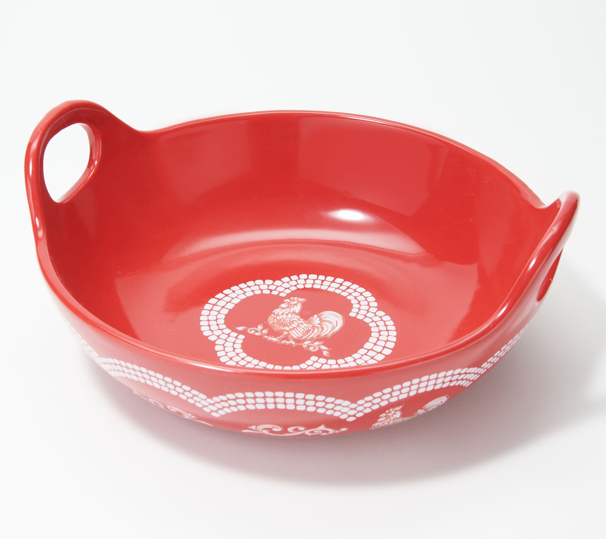 Temp-tations Doodle Doo 3-qt Deep Serving Bowl with Handles
