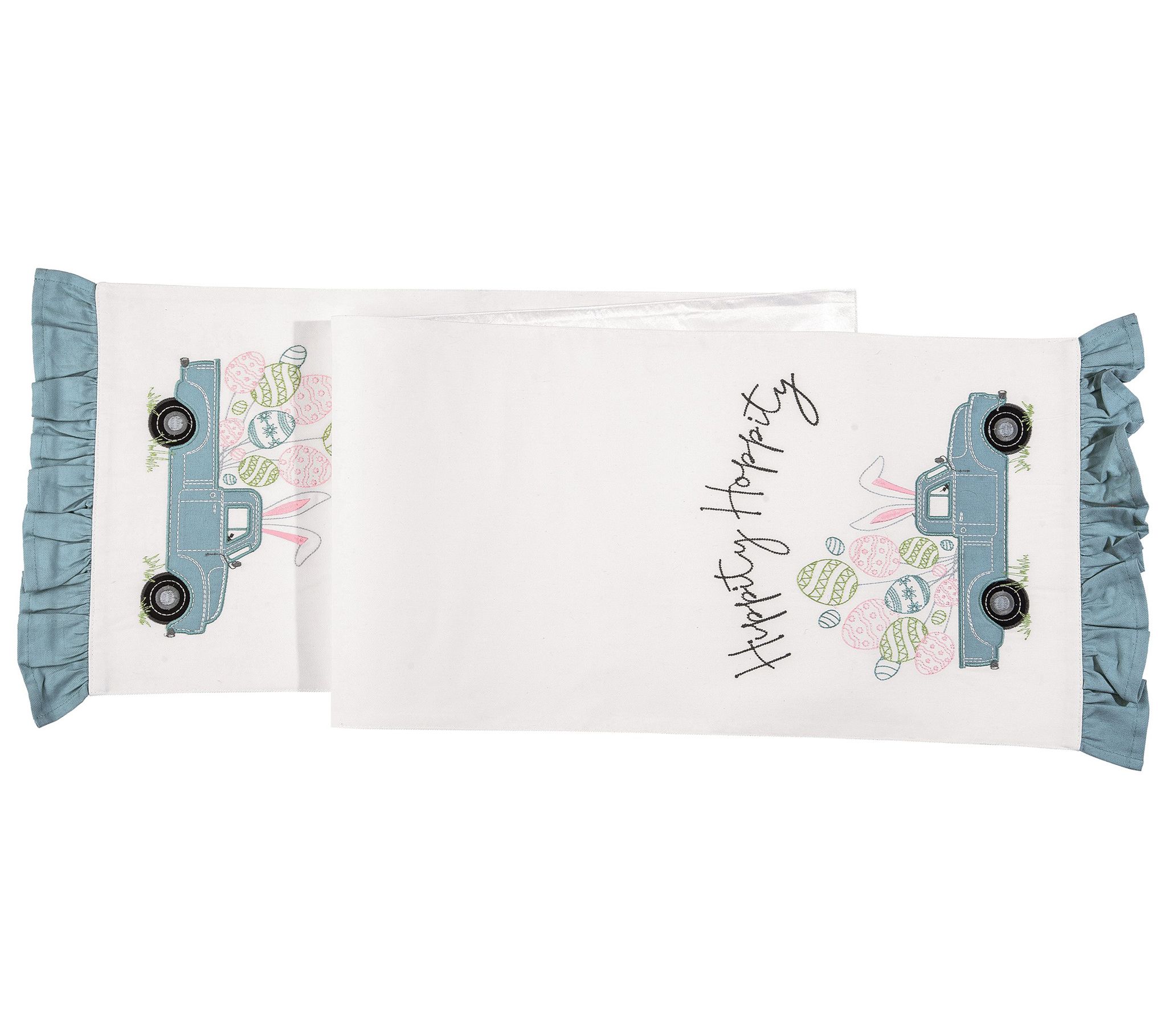 13" x 72" Hippity Hoppity Easter Truck Table Runner by Valerie