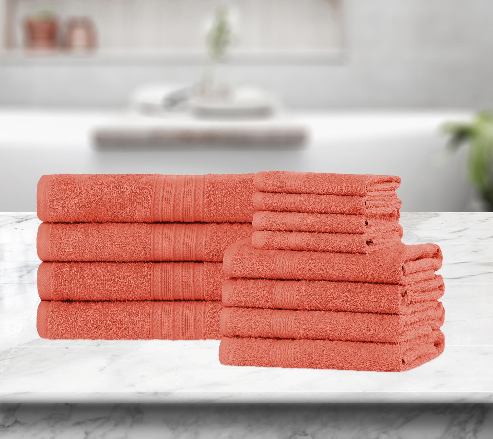 Superior Cotton 12-Piece Solid Absorbent Towelet