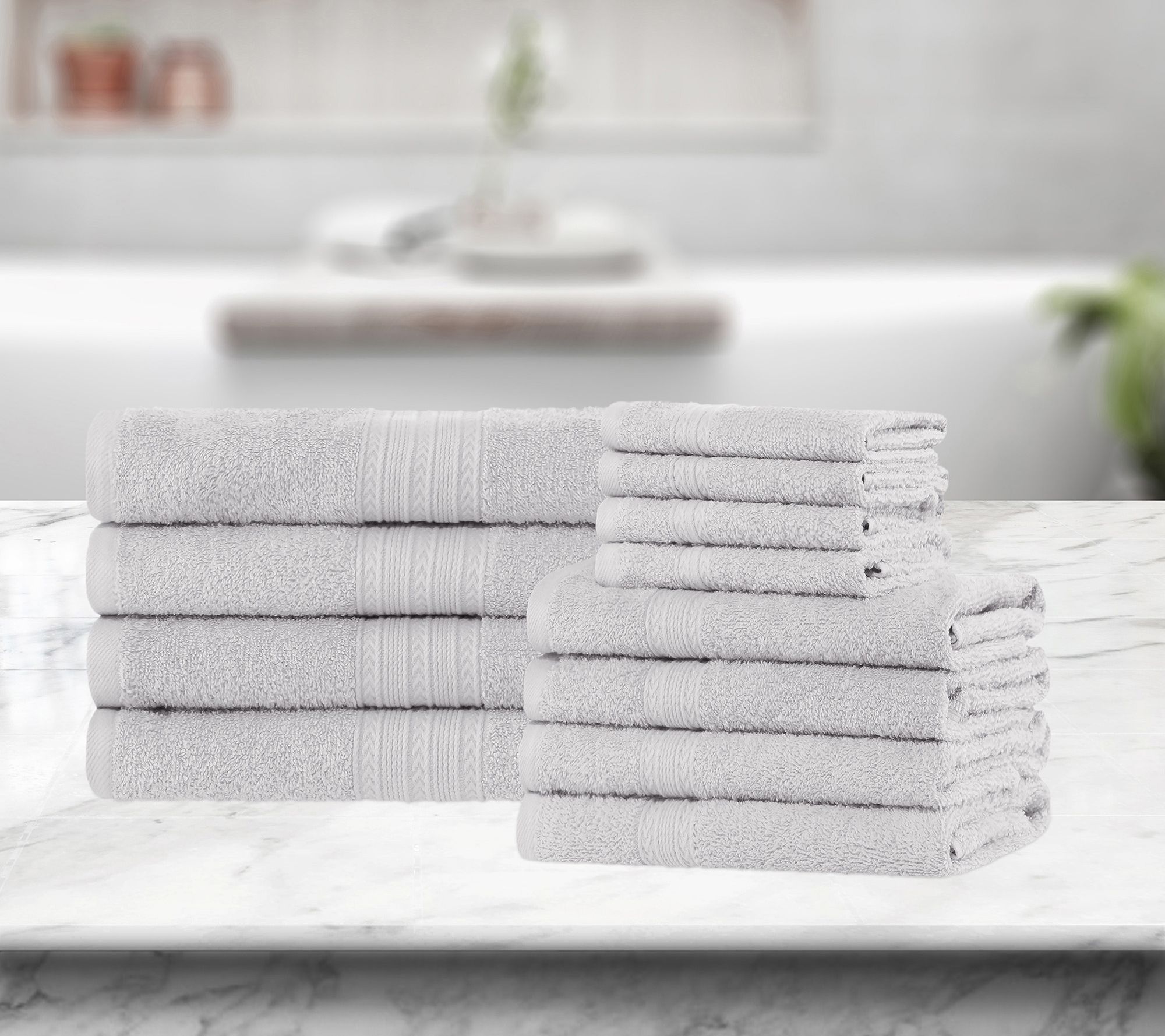 Superior Cotton 12-Piece Solid Absorbent Towelet