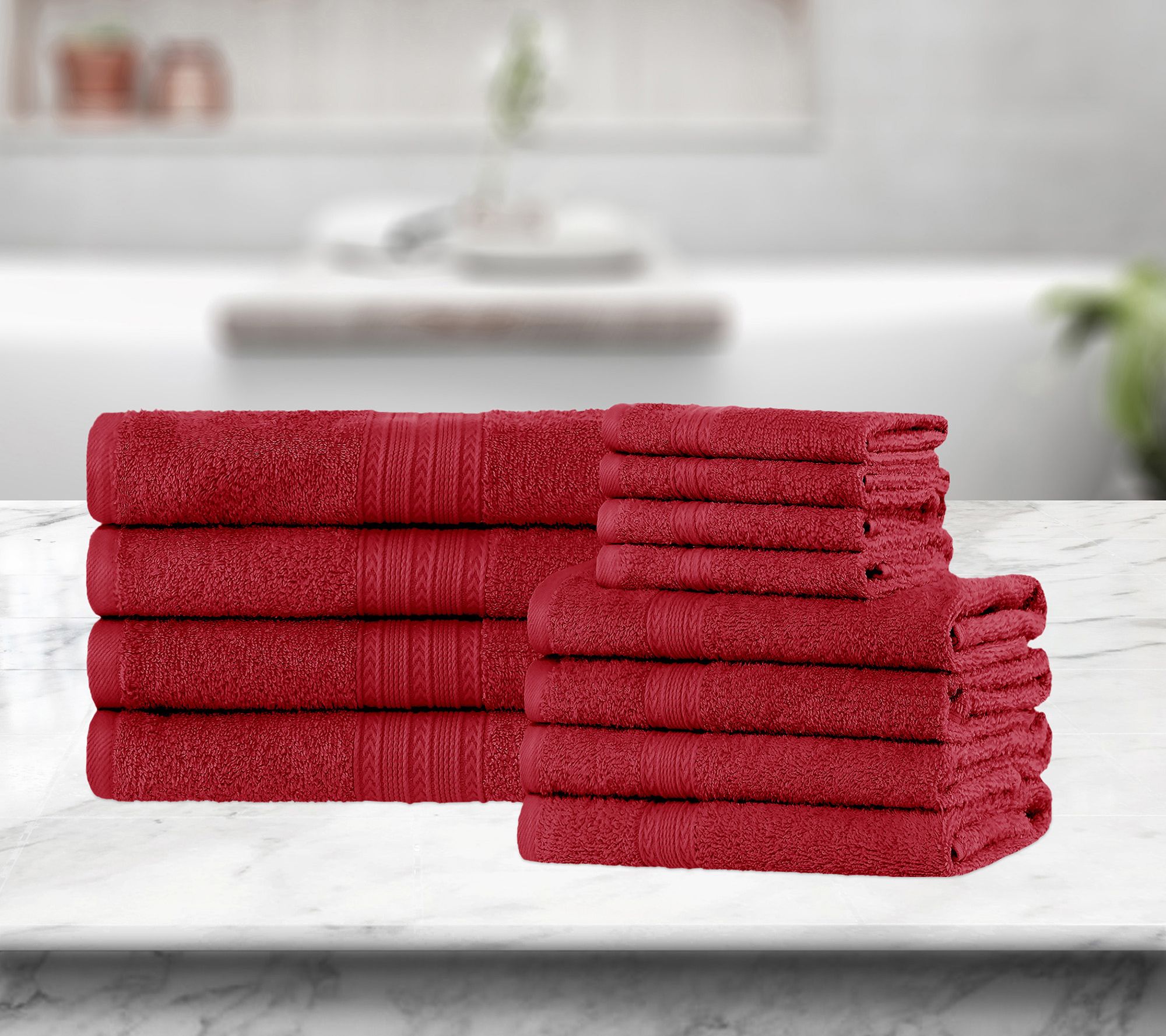 Superior Cotton 12-Piece Solid Absorbent Towelt