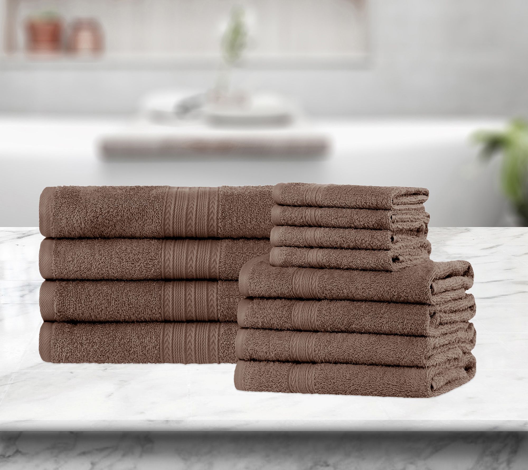 Superior Cotton 12-Piece Solid Absorbent Towelt