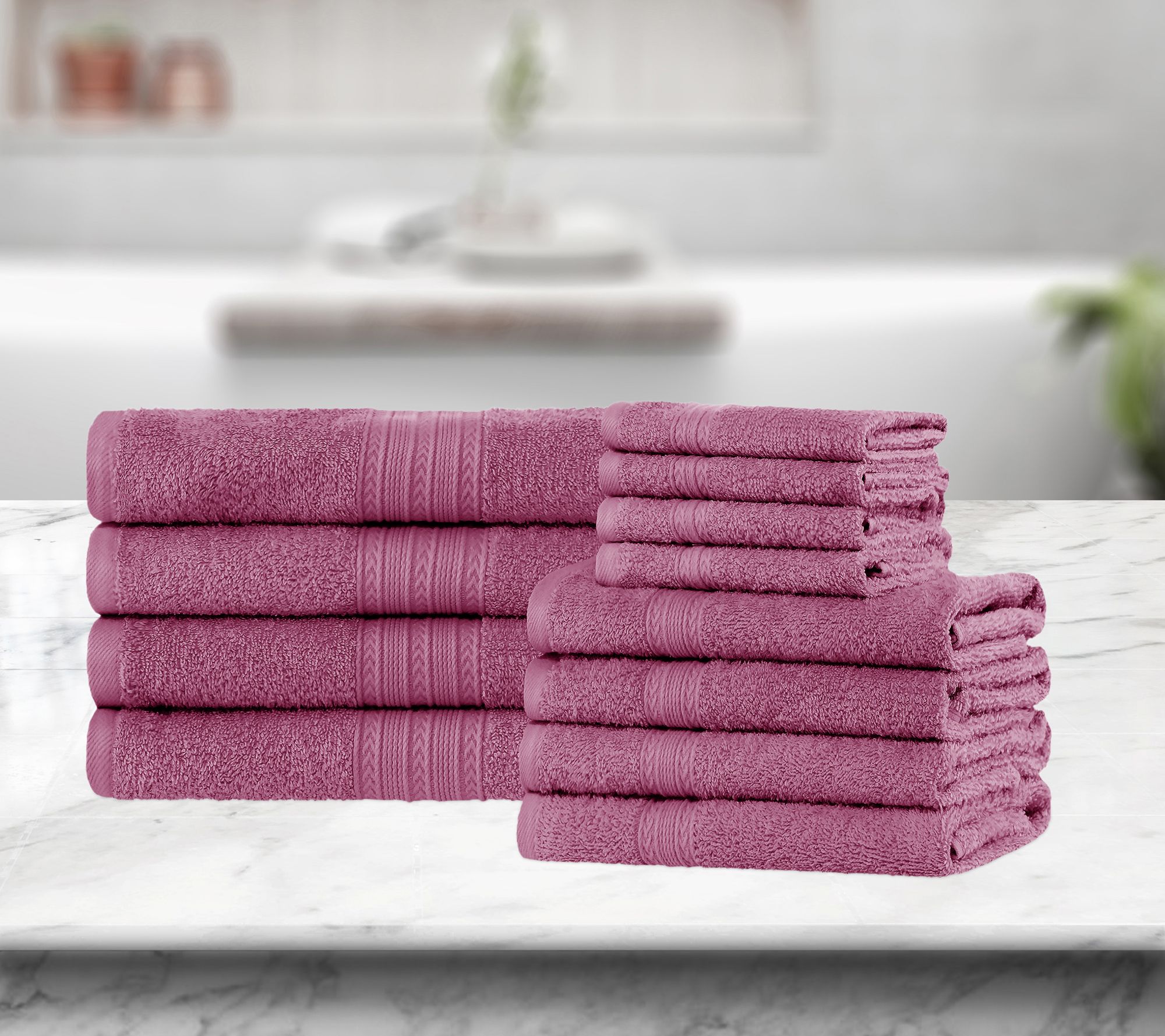 Superior Cotton 12-Piece Solid Absorbent Towelt