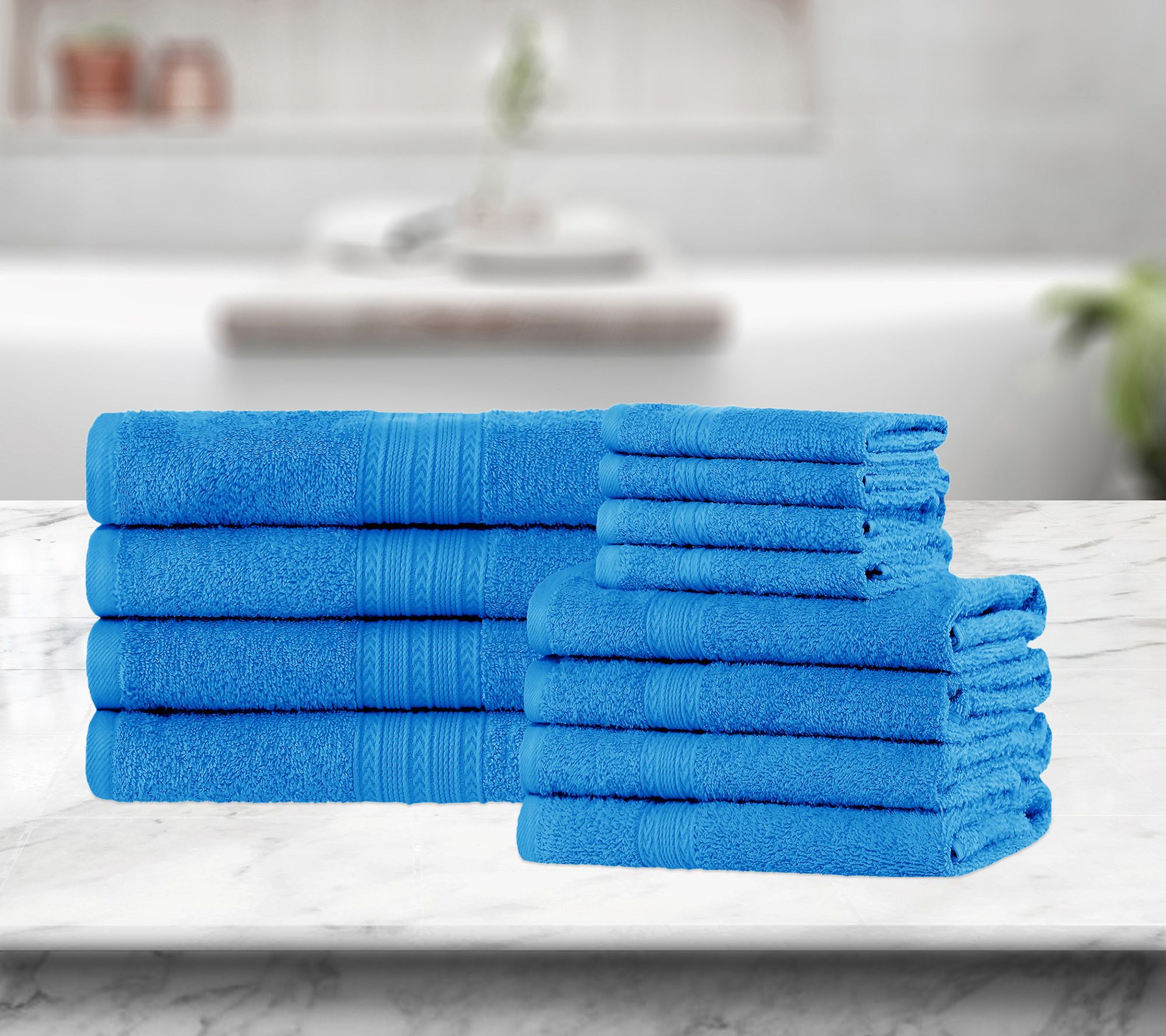 Superior Cotton 12-Piece Solid Absorbent Towelt