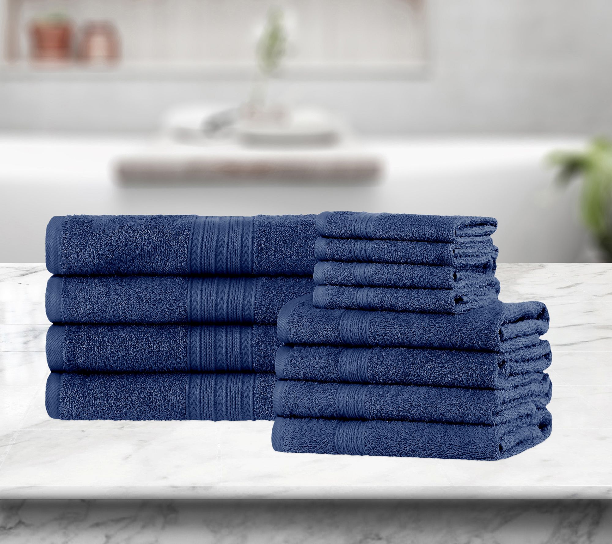 Superior Cotton 12-Piece Solid Absorbent Towelt