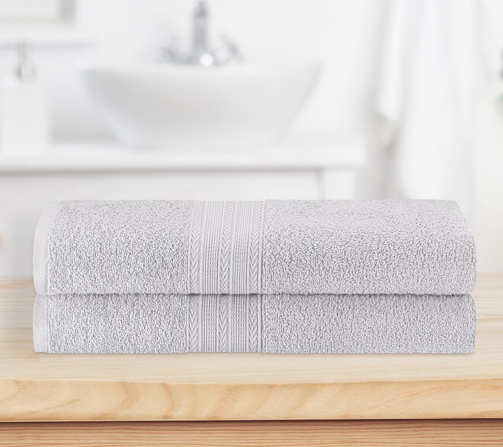 Superior Cotton 2 Piece Solid Absorbent Bath Sheet Set
