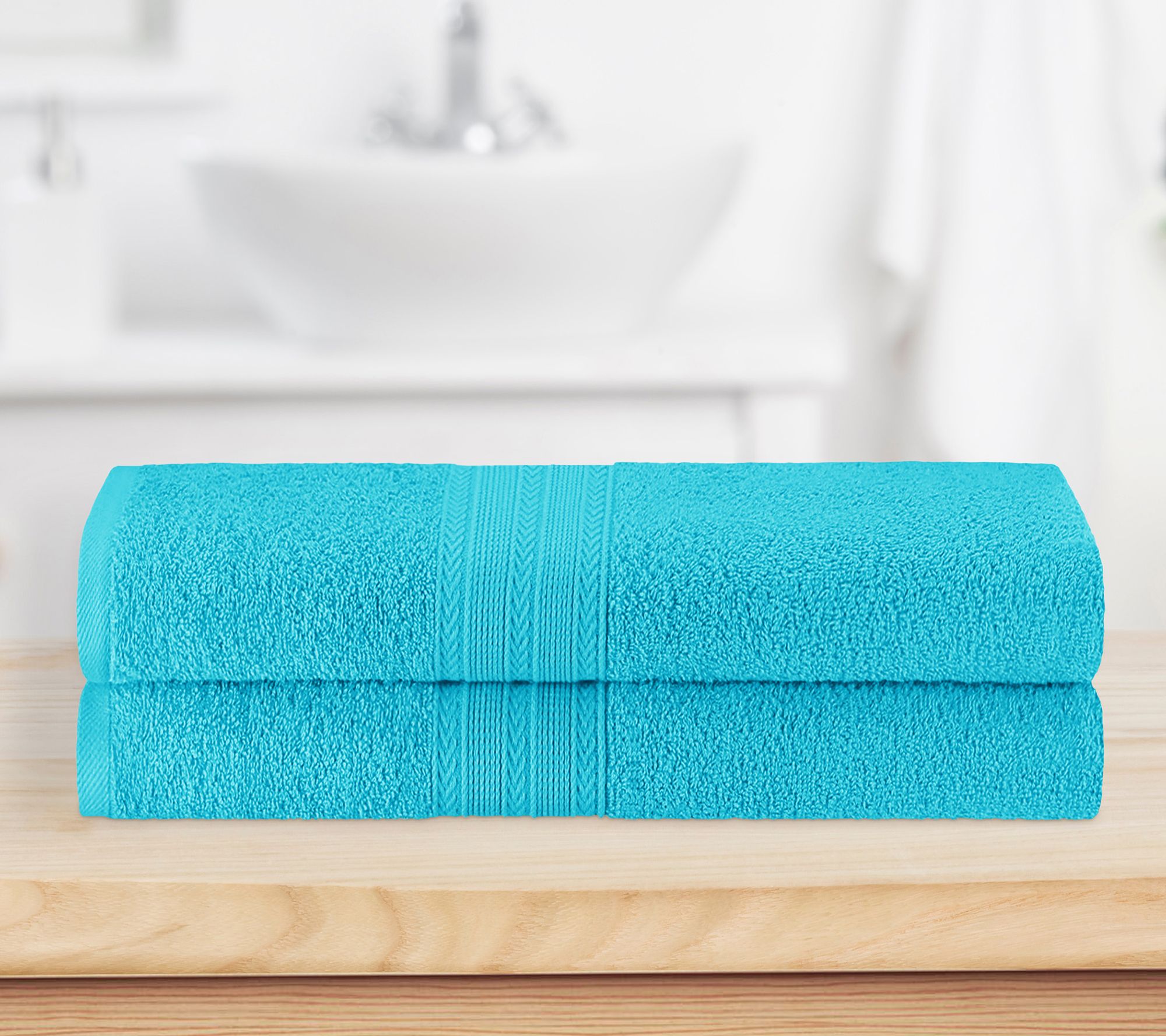Superior Cotton 2 Piece Solid Absorbent Bath Sheet Set