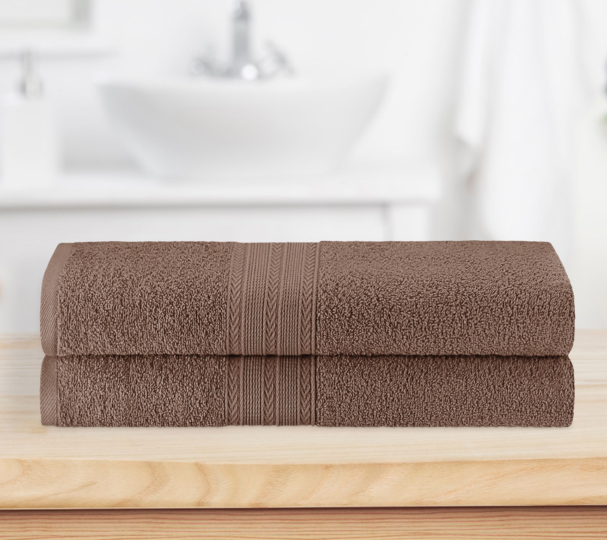 Superior Cotton 2 Piece Solid Absorbent Bath Sheet Set