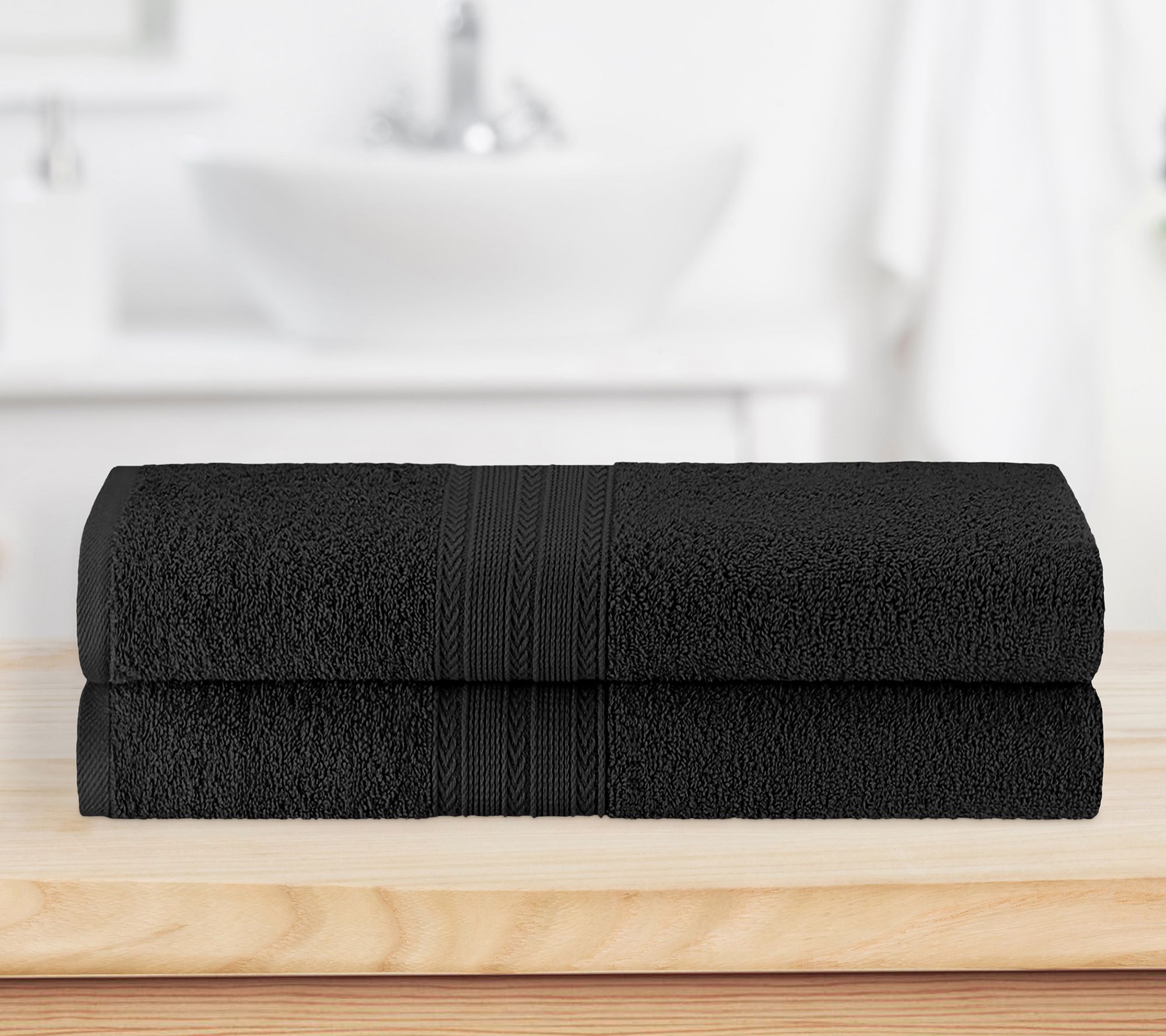 Superior Cotton 2 Piece Solid Absorbent Bath Sheet Set