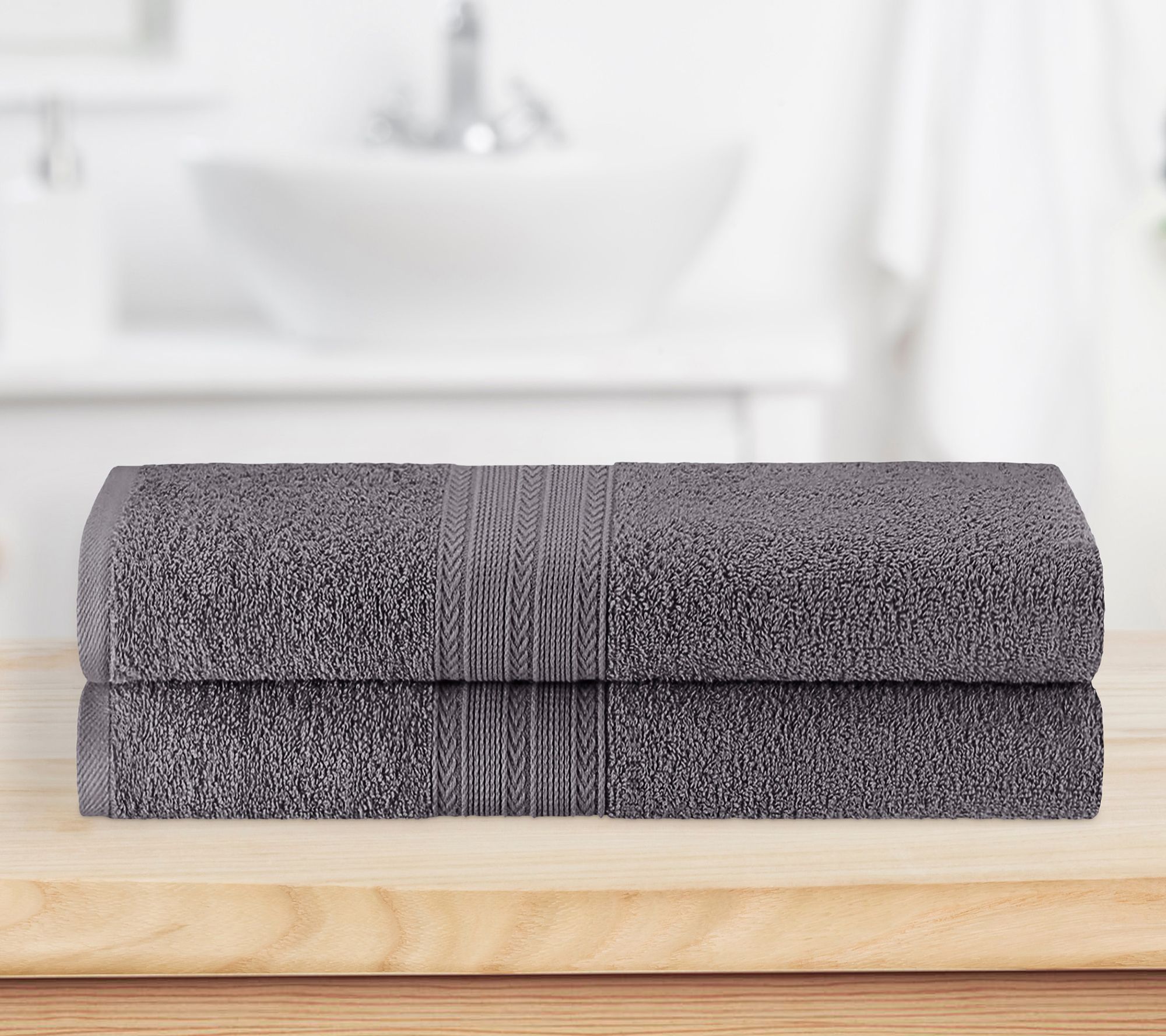 Superior Cotton 2 Piece Solid Absorbent Bath Sheet Set
