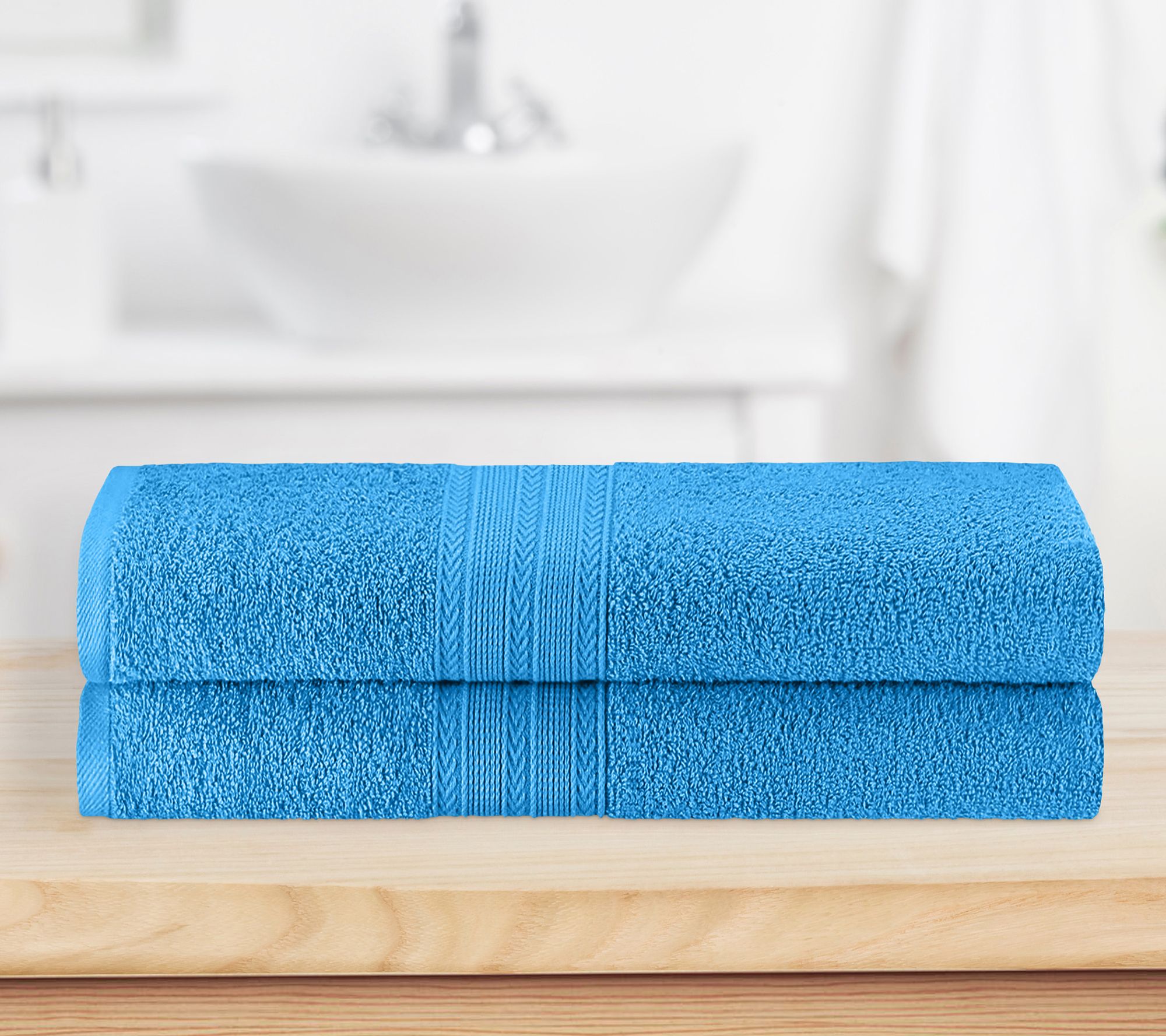 Superior Cotton 2 Piece Solid Absorbent Bath Sheet Set