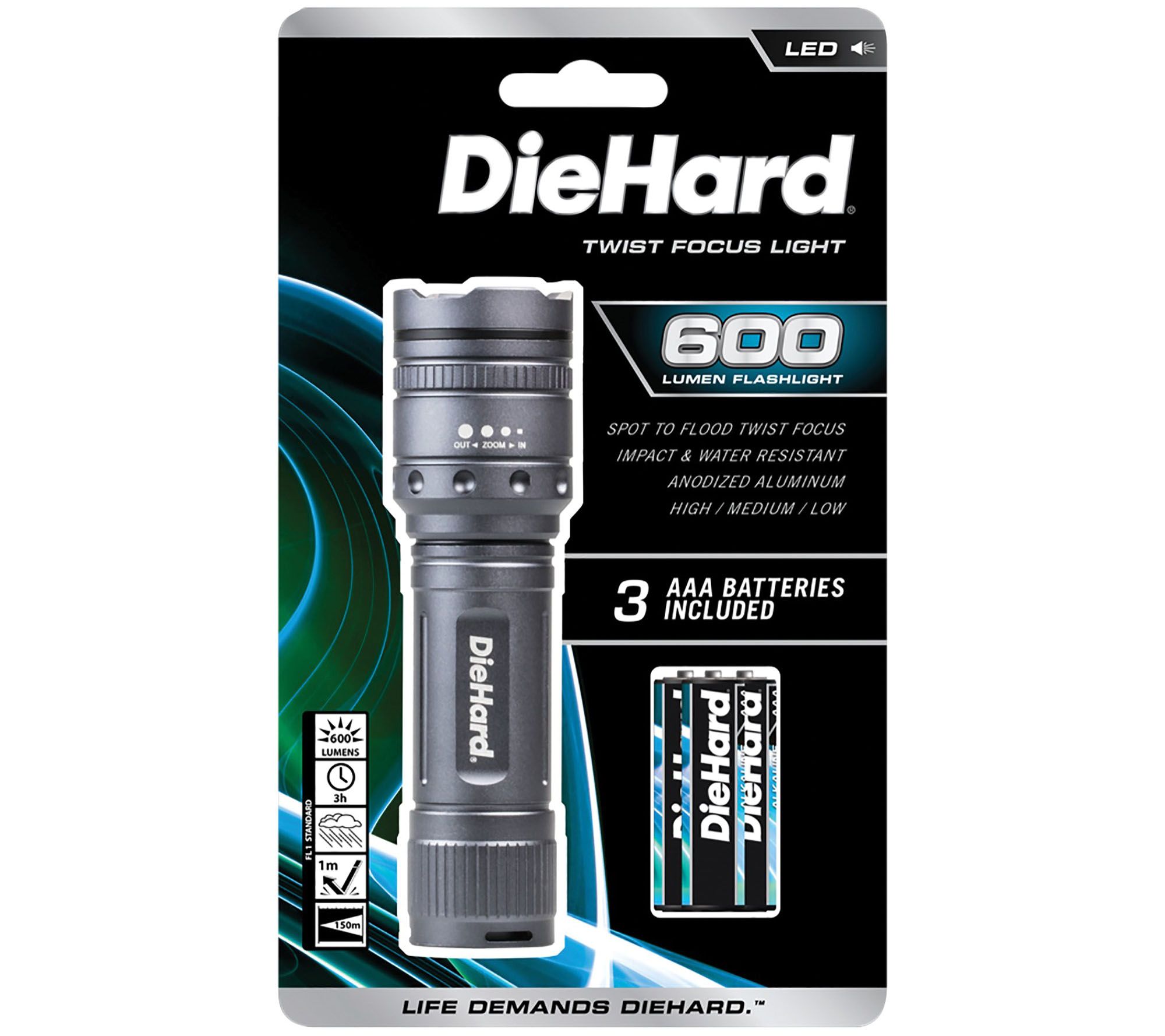 DieHard 600Lumen Twist Focus Flashlight