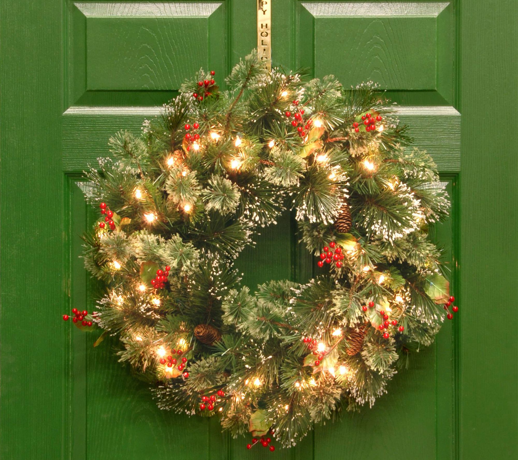National Tree Company 24" Wintry Pine Prelit Wreath