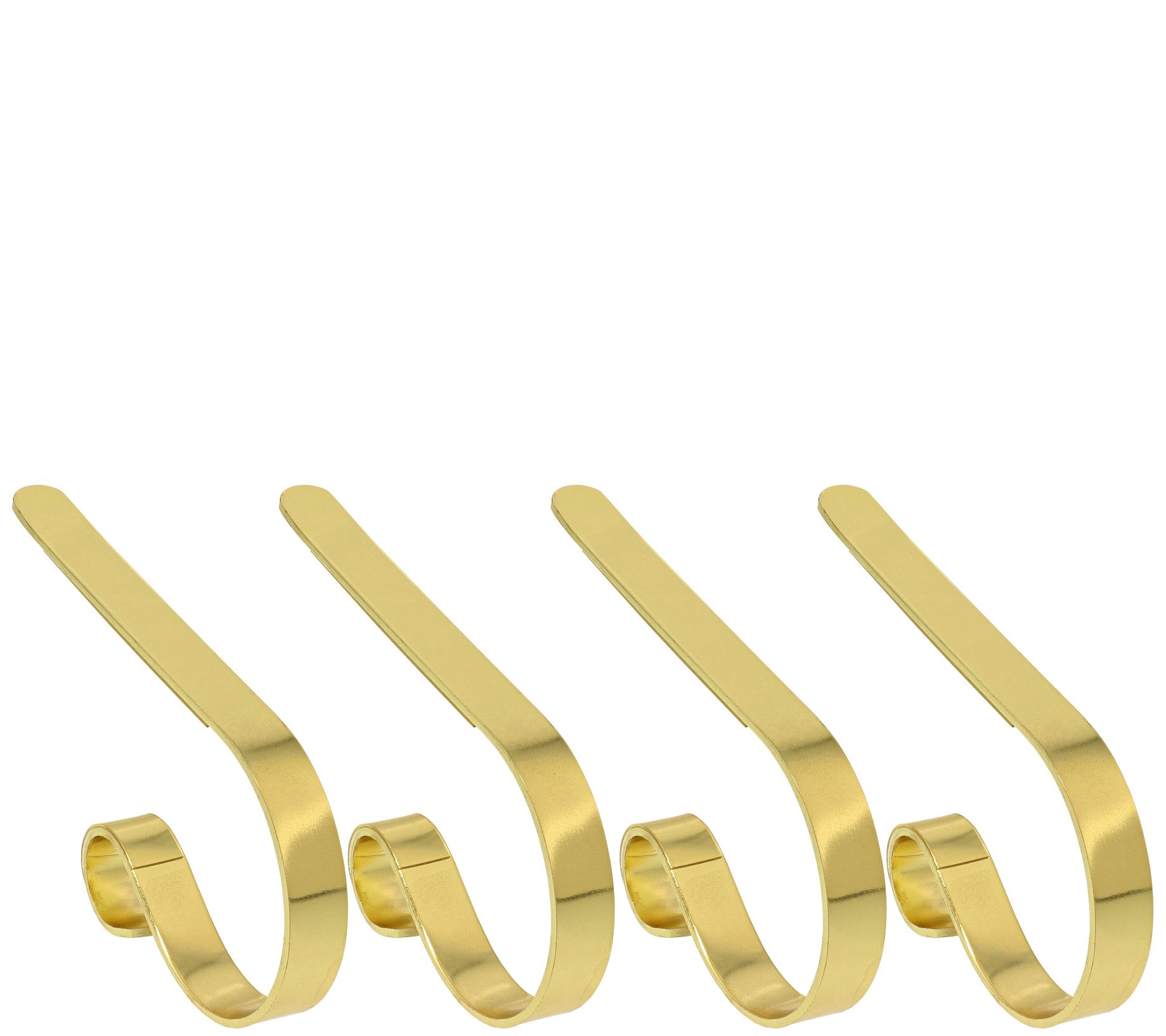 Haute Decor Set of 4 Smooth Finish MantleClip Stocking Holder