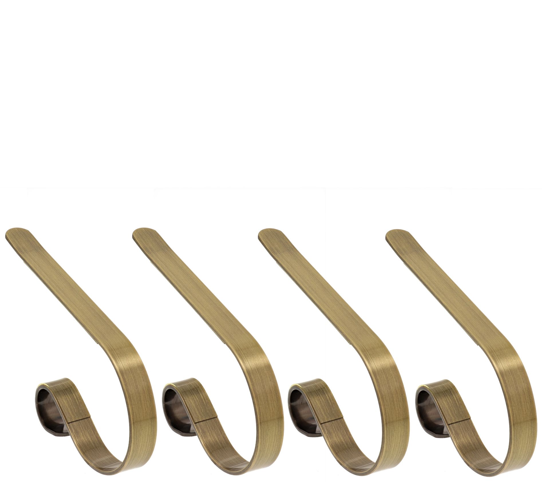 Haute Decor Set of 4 Smooth Finish MantleClip Stocking Holder