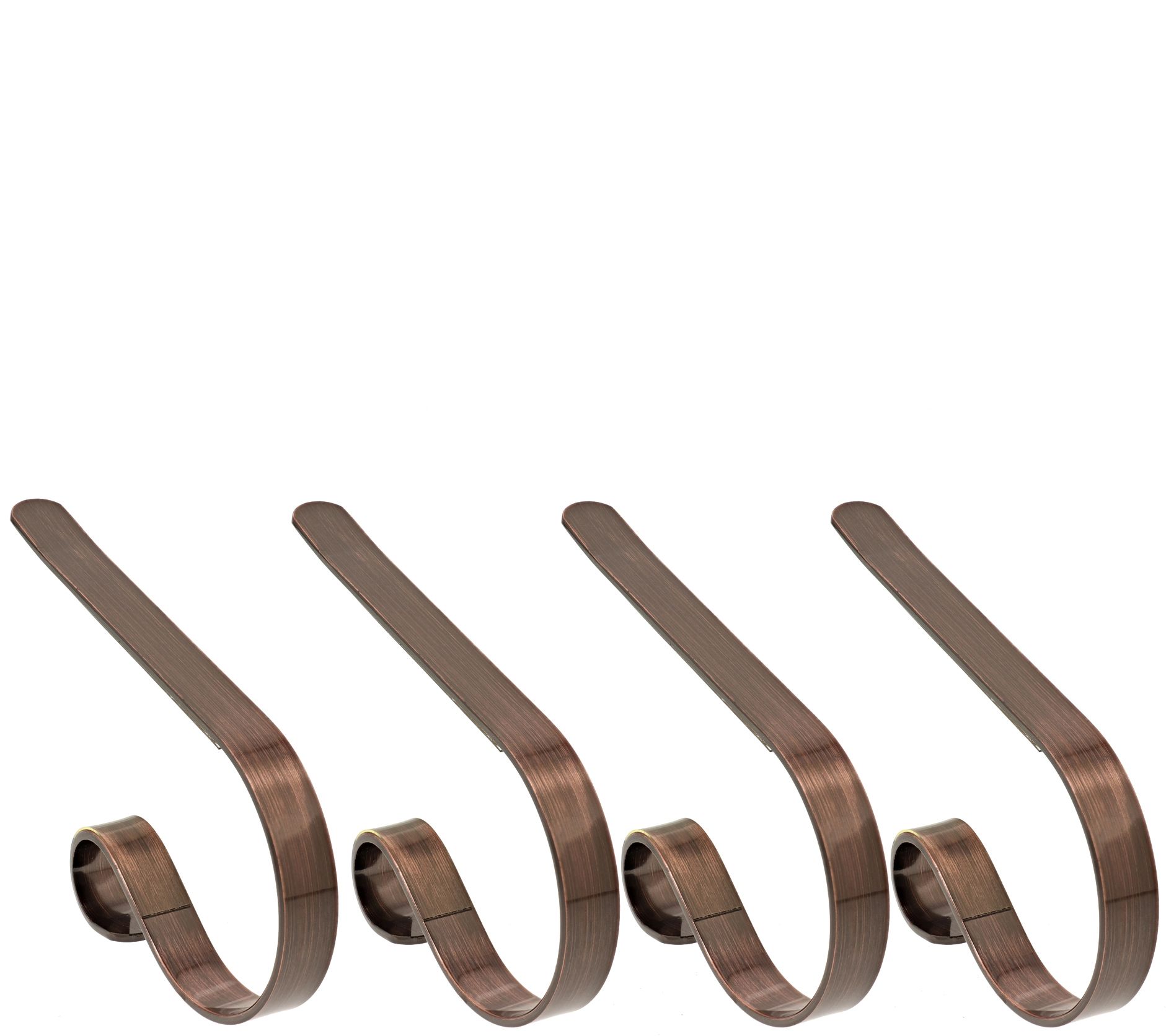 Haute Decor Set of 4 Smooth Finish MantleClip Stocking Holder