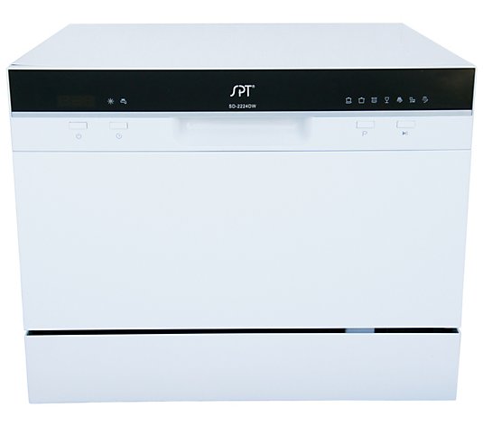 SPT Countertop Dishwasher with Delay Start in White