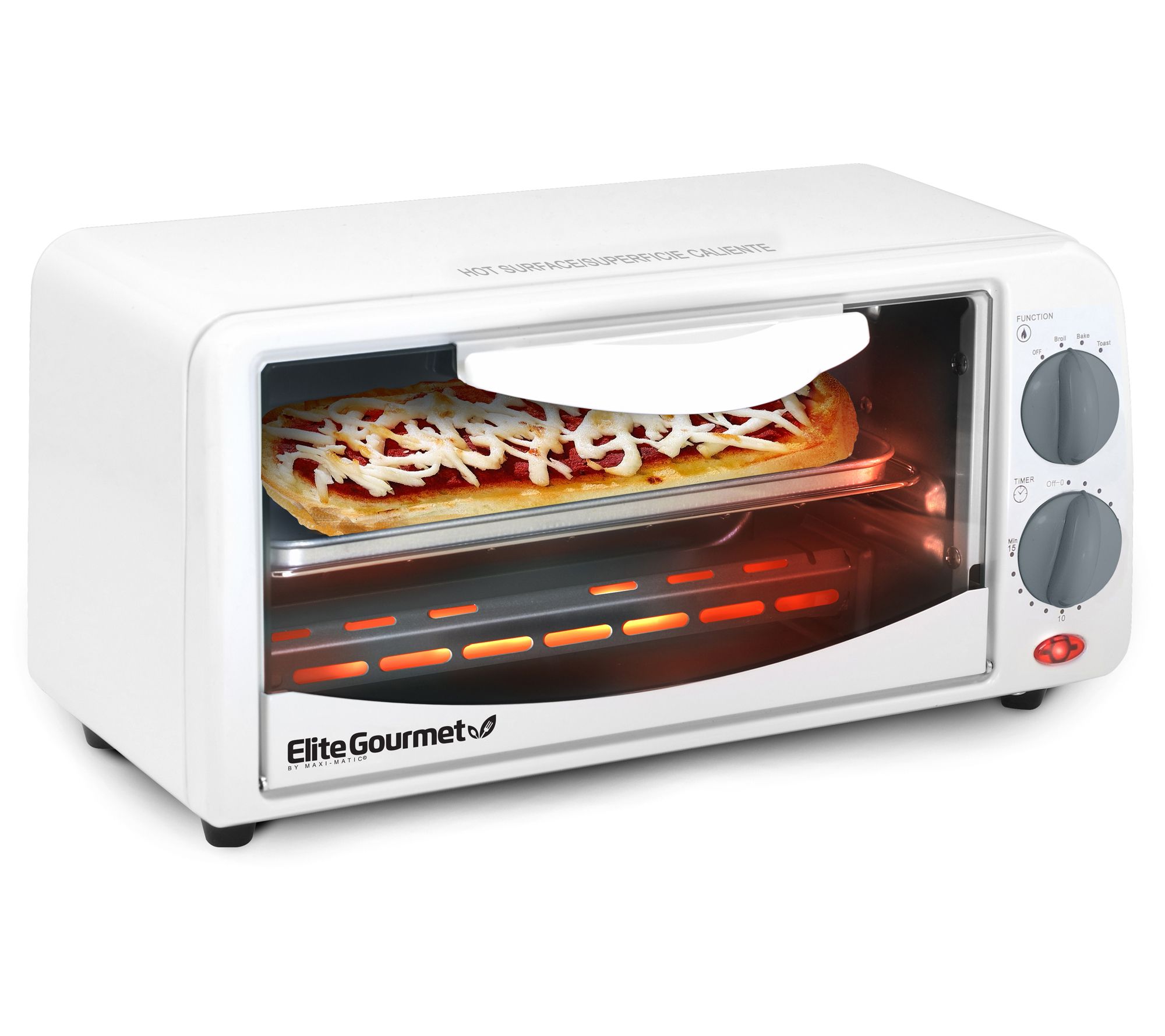 Elite Gourmet 2-Slice Toaster Oven with Broiler& Timer 