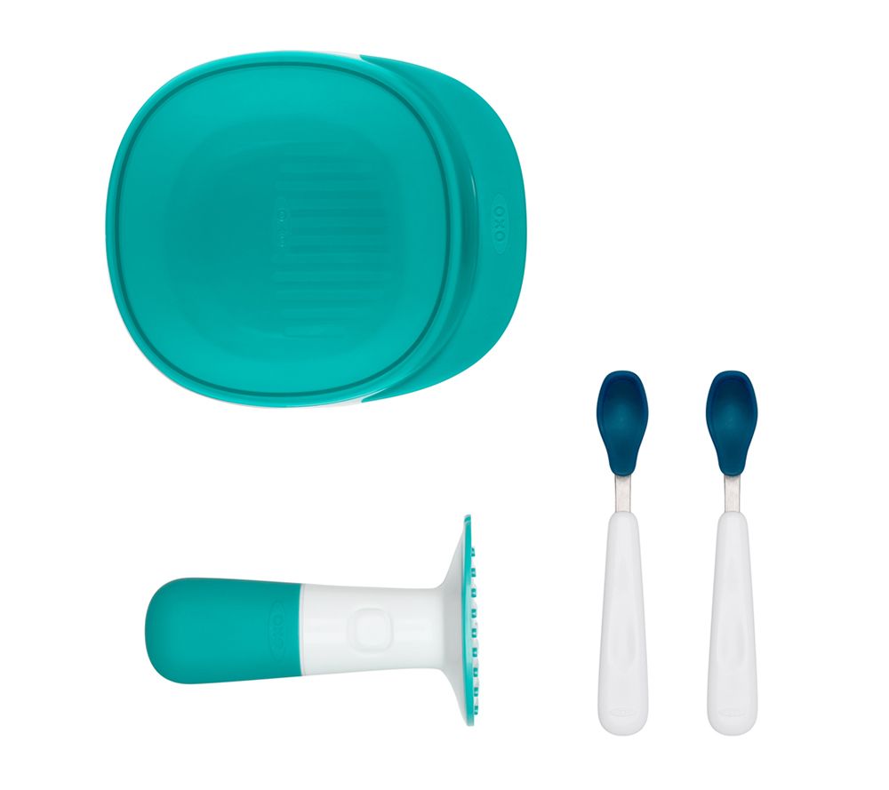 OXO Tot Feeding Spoon Set with Silicone - Navy
