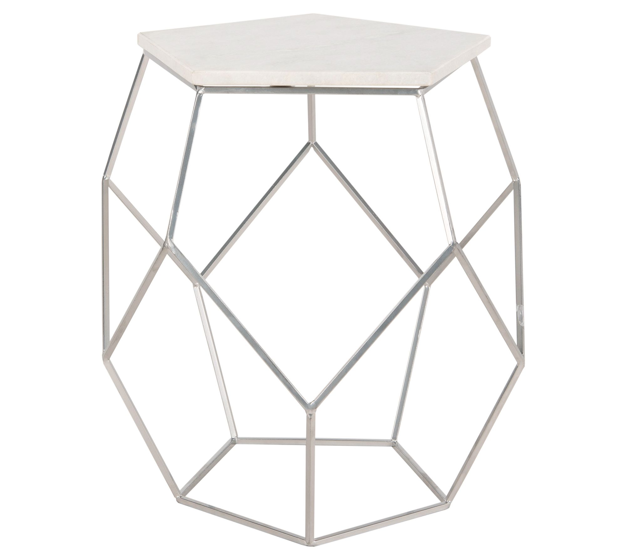 Safavieh Modern Pentagon Marble Top Side Table