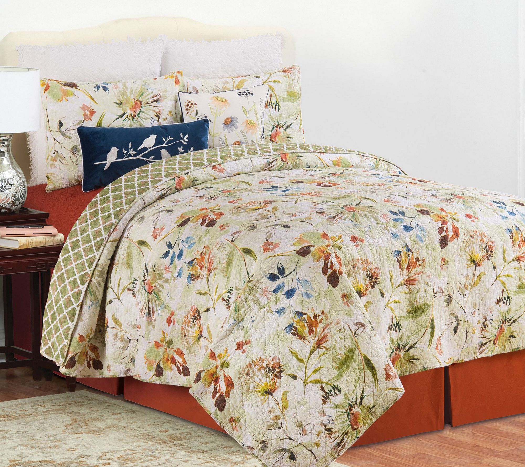 c-f-home-watercolor-floral-full-queen-quilt-set-qvc