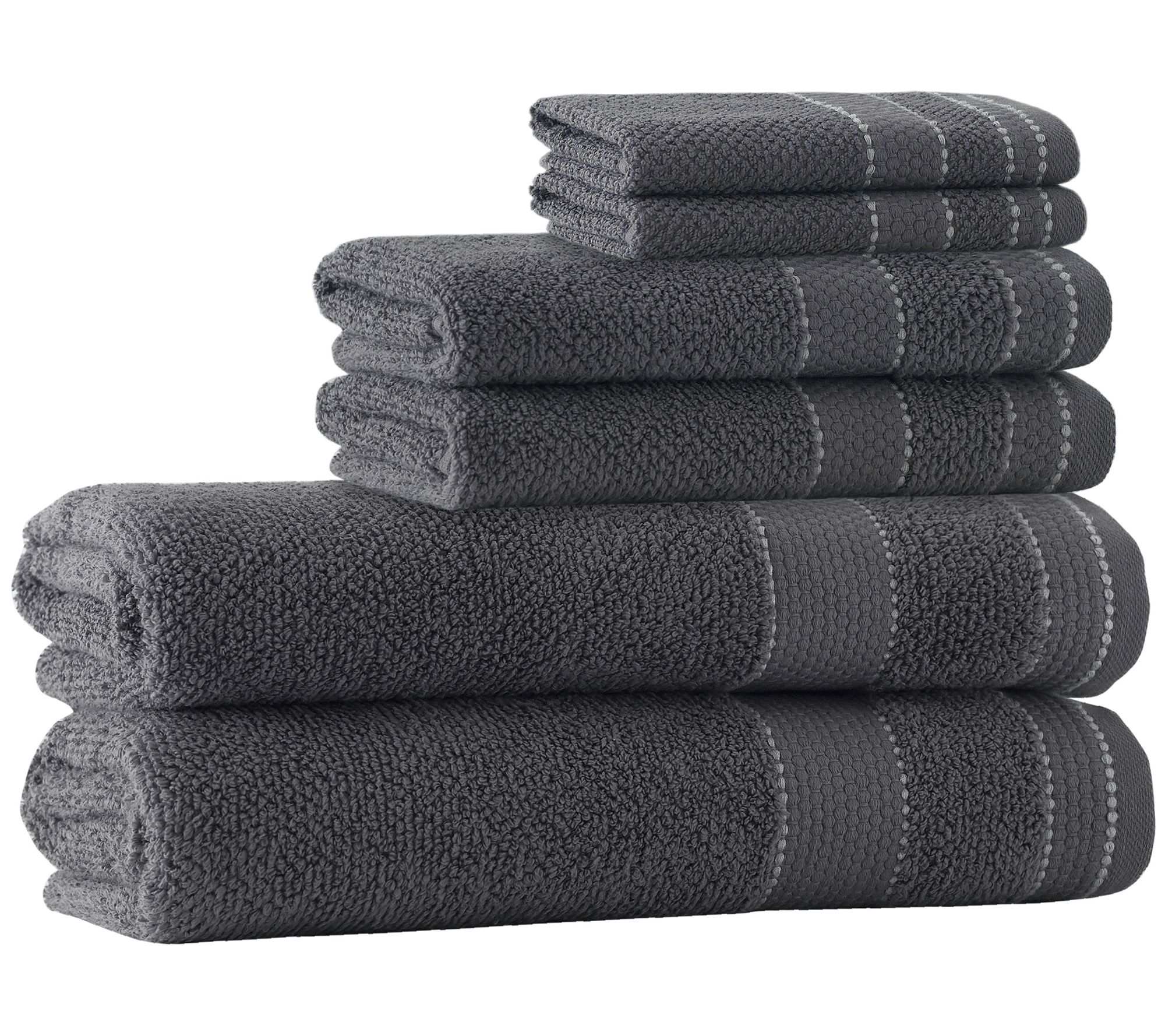 Better Homes & Gardens Signature Soft 6 Piece Solid Towel Set, Gray Shadow, Size: 6-Piece Bath Set