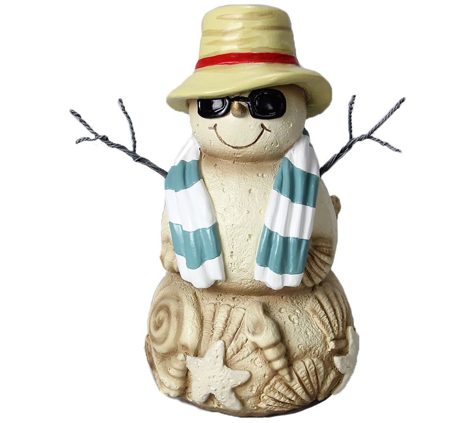 Sand Snowman on the Beach Aluminum Water Bottle