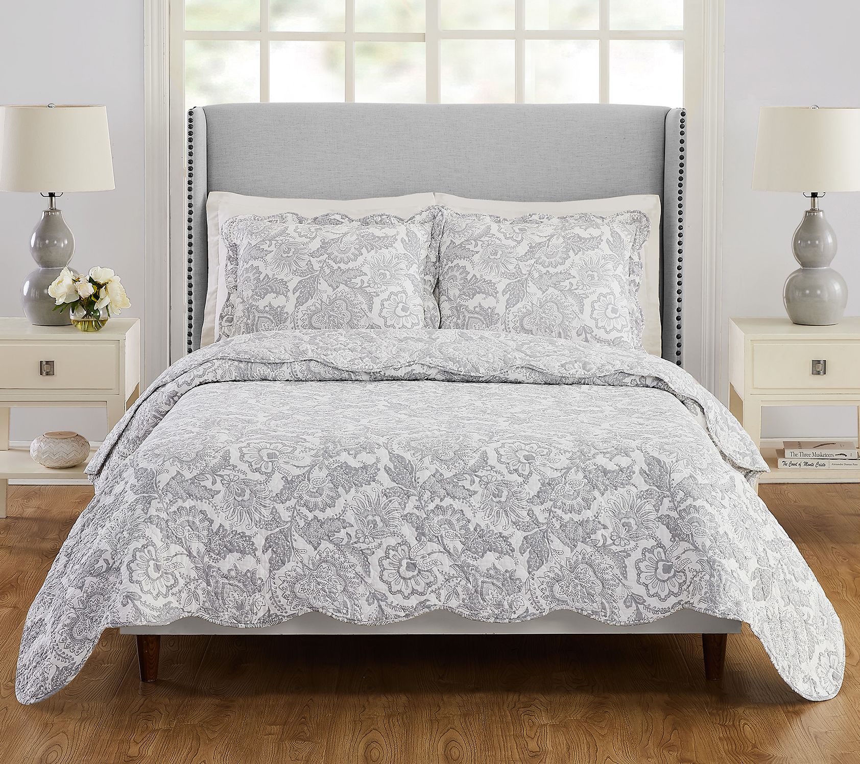 Java Lace Scalloped 3-Piece King Quilt Set - QVC.com
