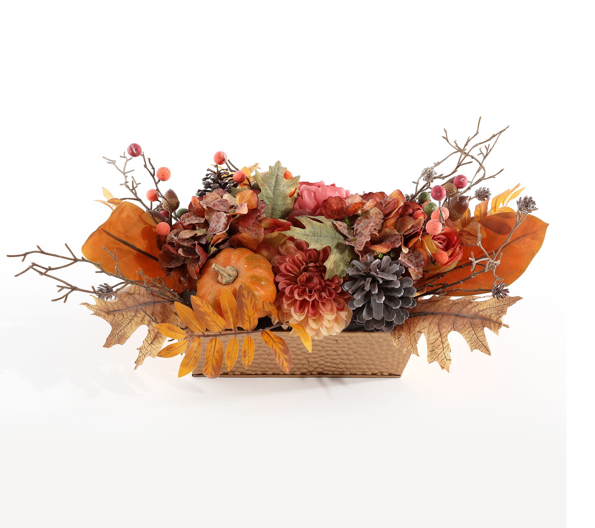 Safavieh Faux 25" Peony & Pumpkin Potted Arrangement