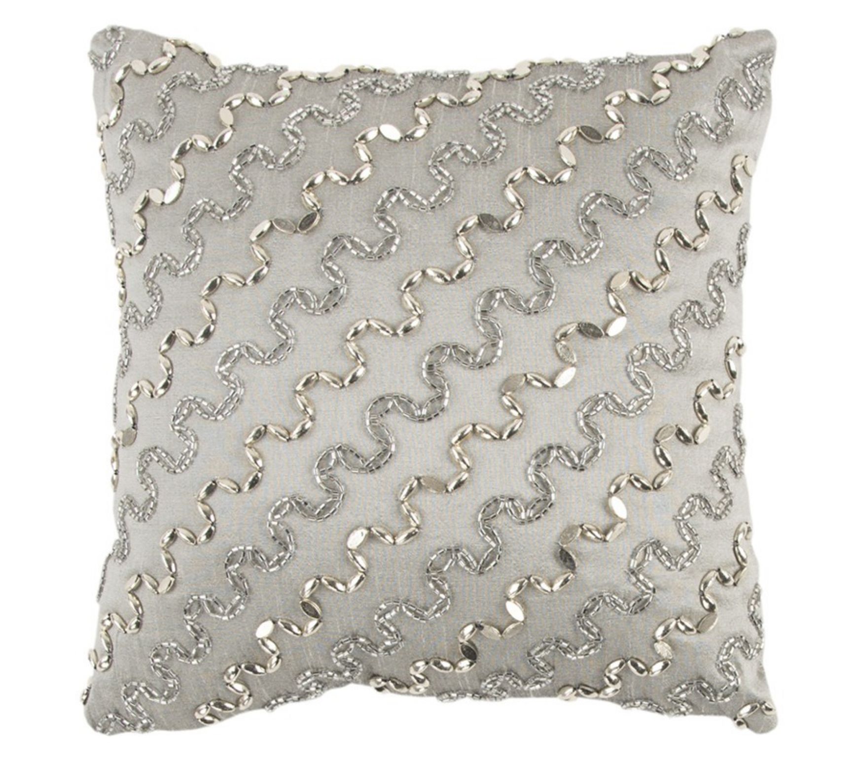 Gold beaded outlet pillow