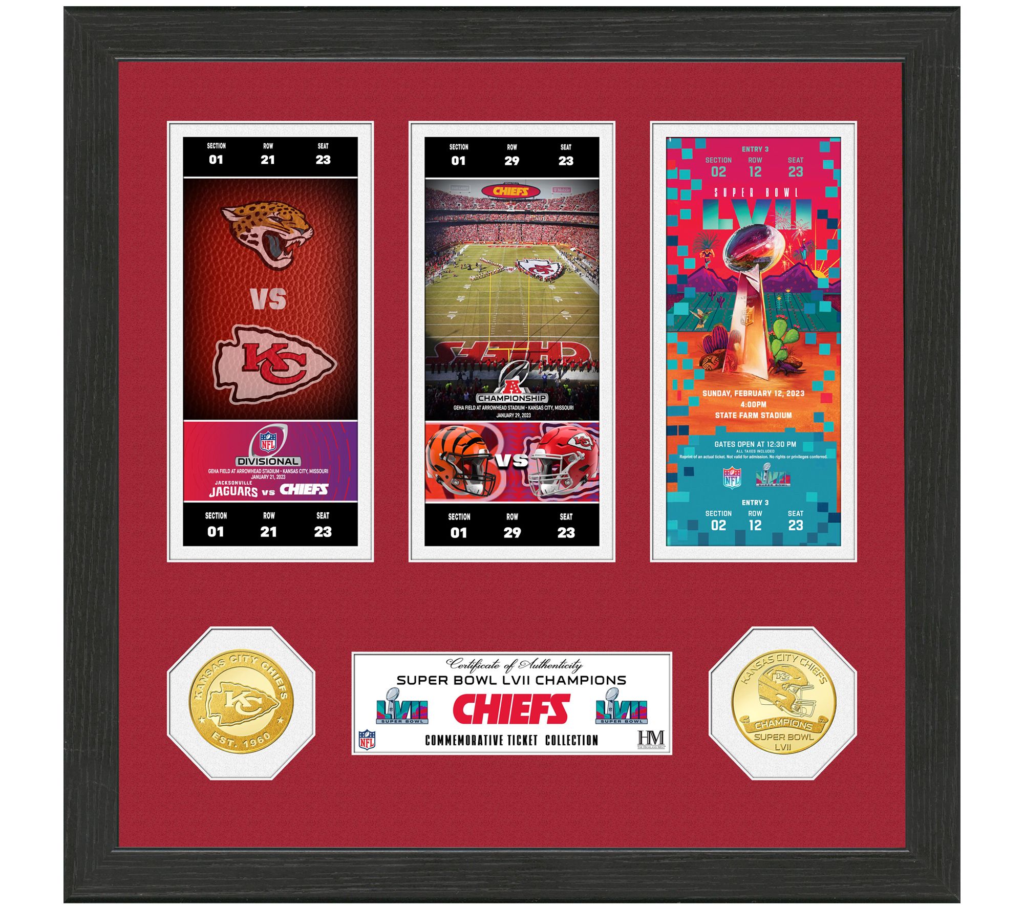 Highland Mint Kansas City Chiefs 2022 AFC Champions 13 x 13 Road to the  Super Bowl Ticket & Coin Collection