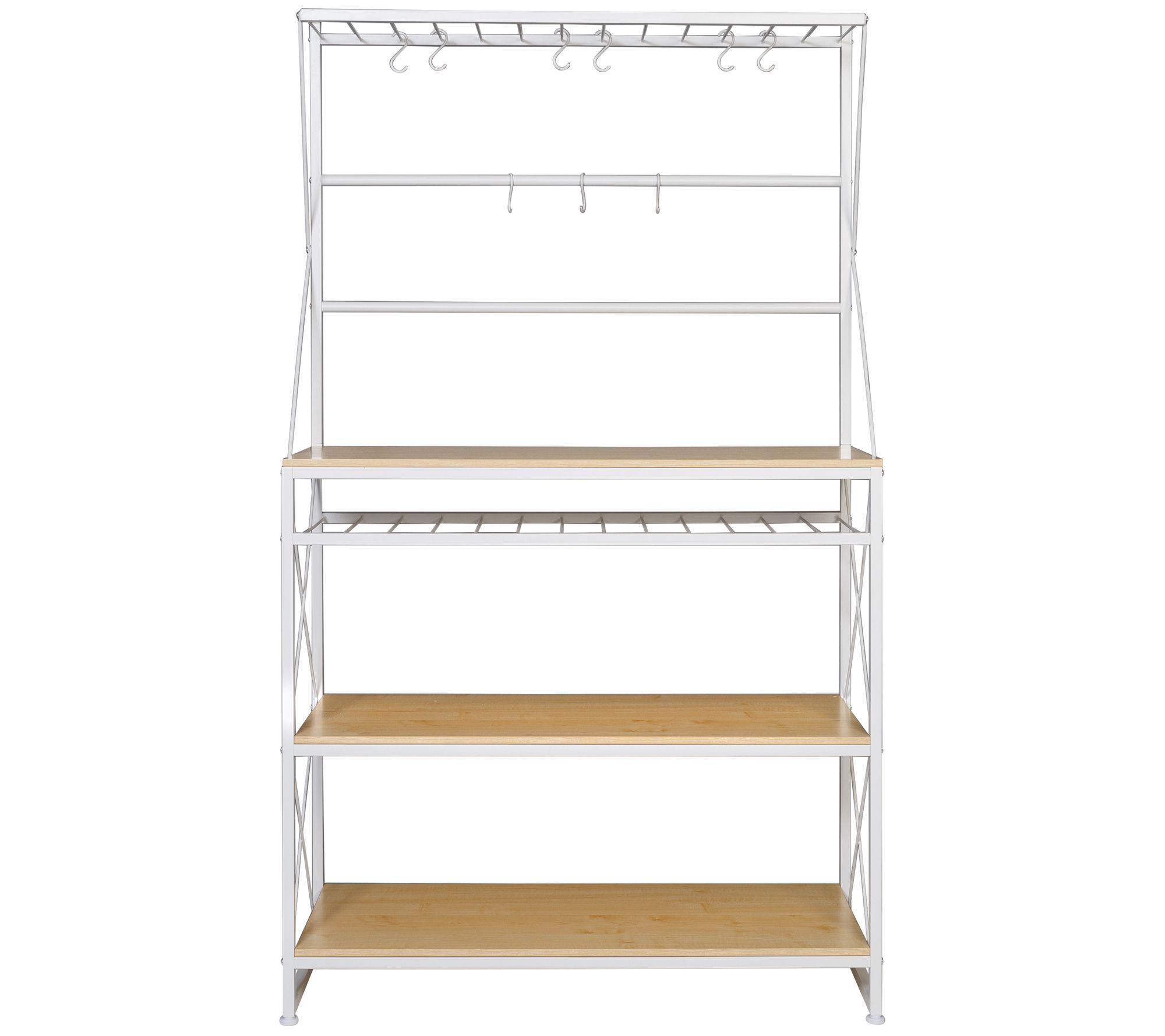 Honey-Can-Do Bakers Rack With Shelves And Hanging Storage