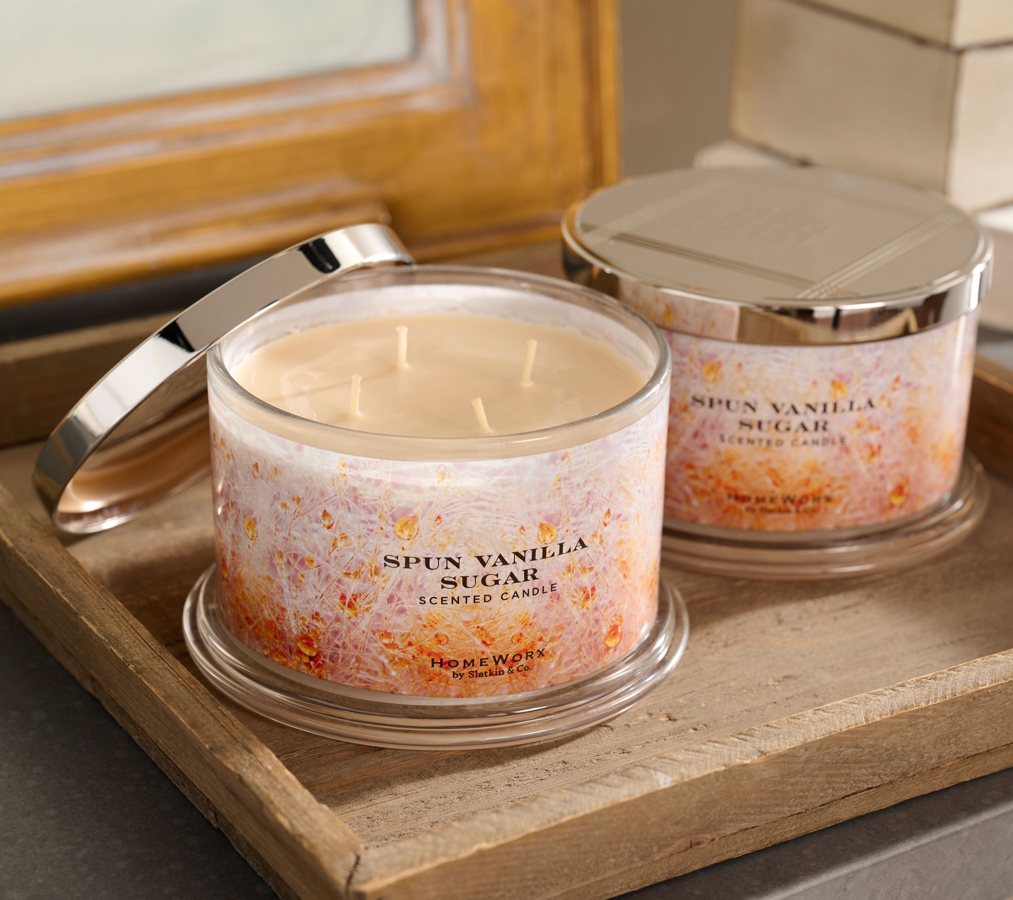 HomeWorx by Slatkin & Co. Set of 2 18oz Spun Vanilla Sugar Candles