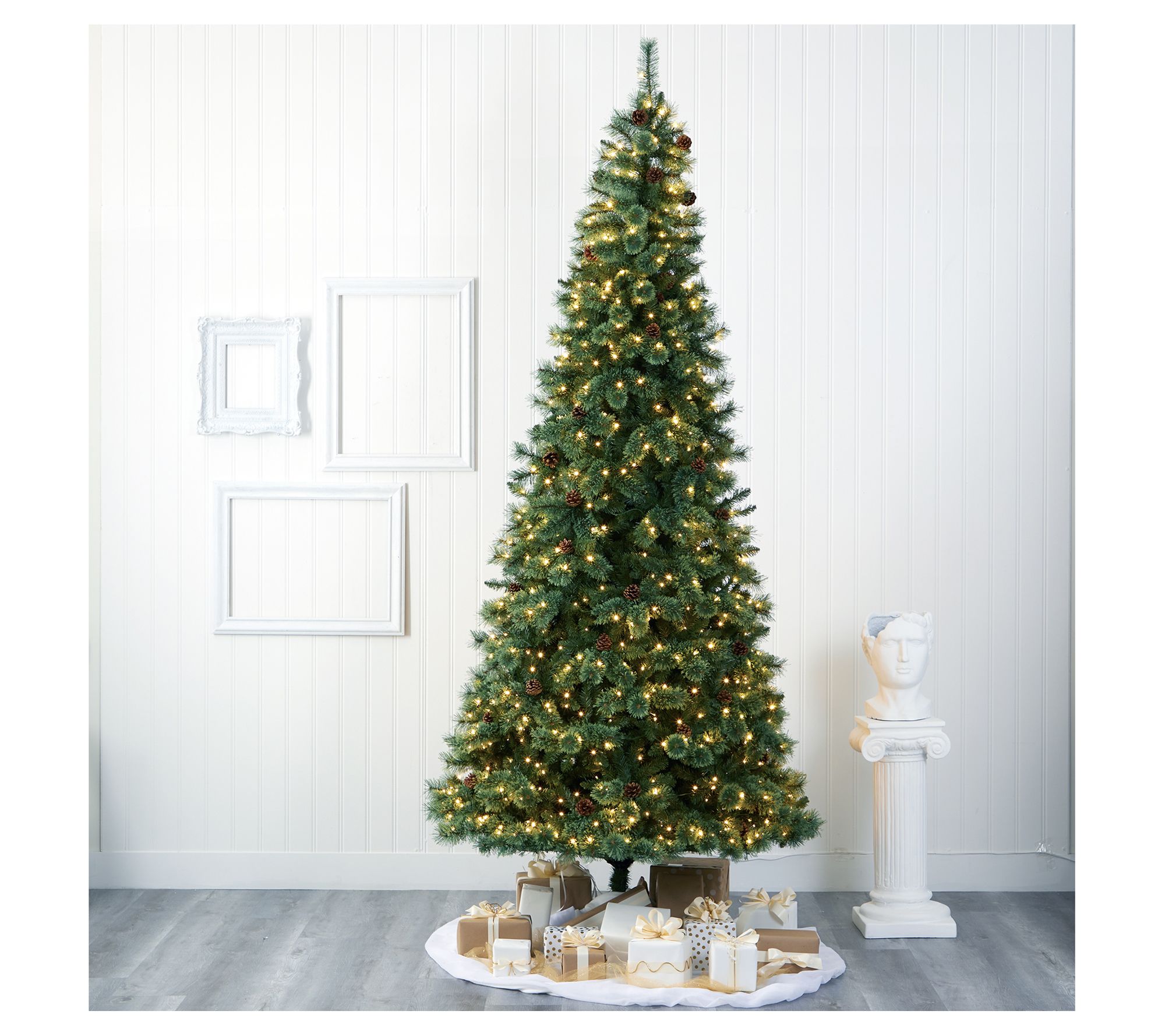 Nearly Natural 10' White Mountain Pine Faux Christmas Tree - QVC.com