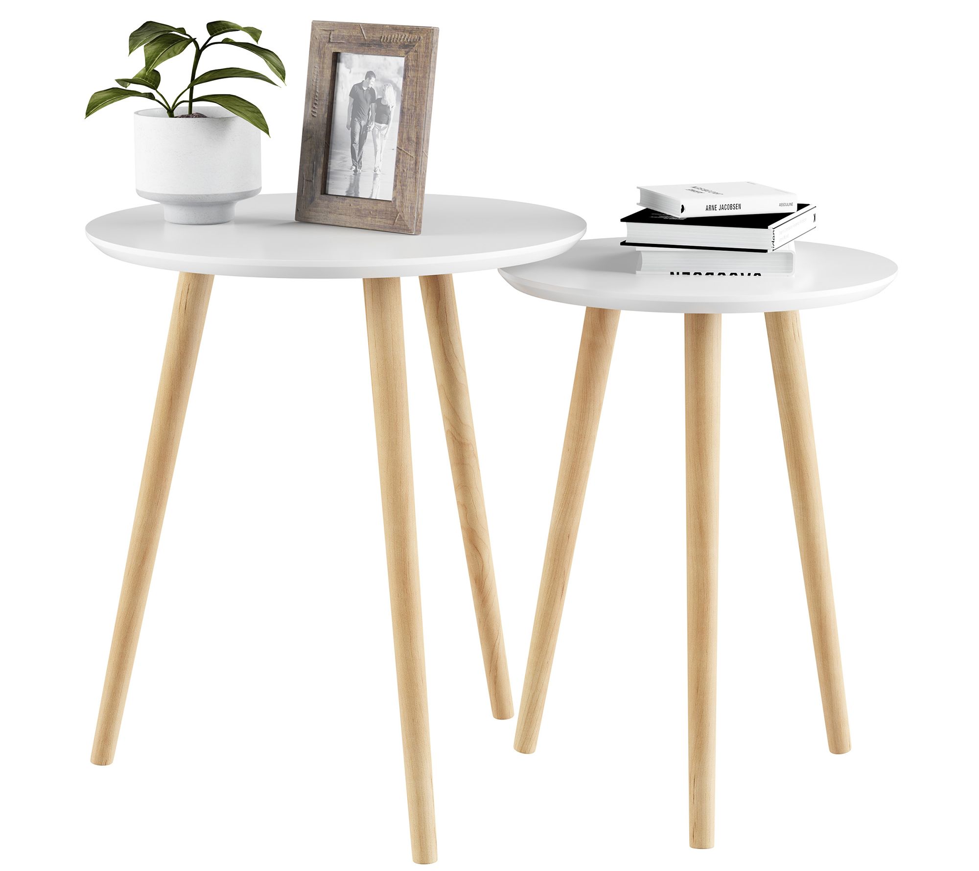 Lavish Home 2Piece Nesting End Tables MidCentury