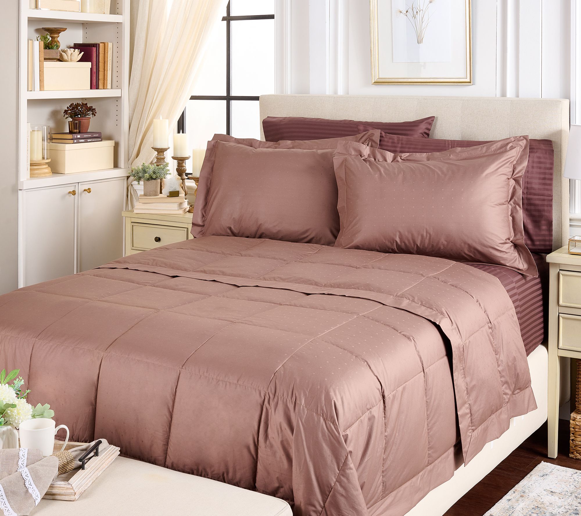 Northern Nights Shadow Dot Cotton 650FP Down Blanket Set - Full