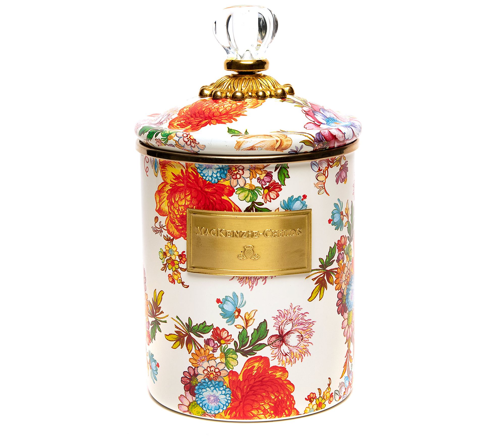 "As Is" Mackenzie- Childs Medium Flower Market Canister
