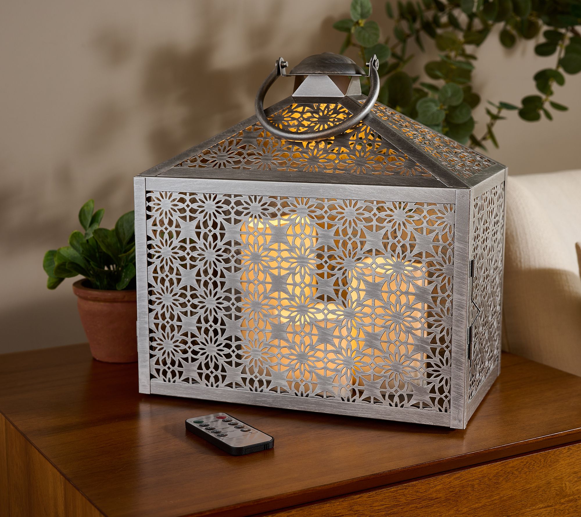 "As Is" Sister Road by JG Metal Lantern with 3 LED Candles