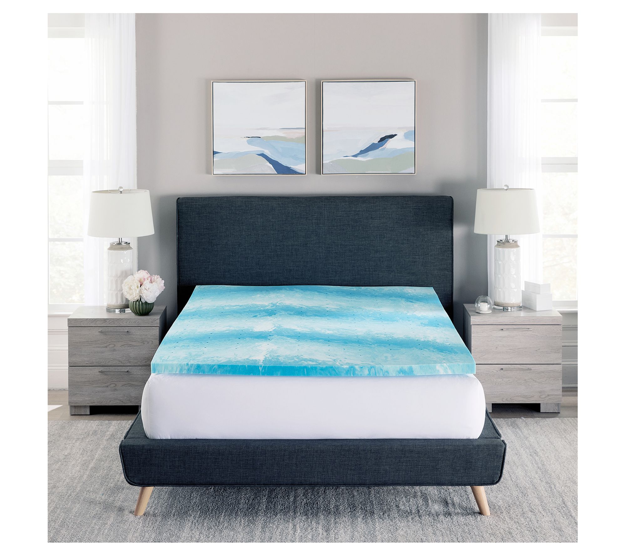 Bodipedic 2" Gel Swirl Memory Foam Mattress Topper, Twin XL