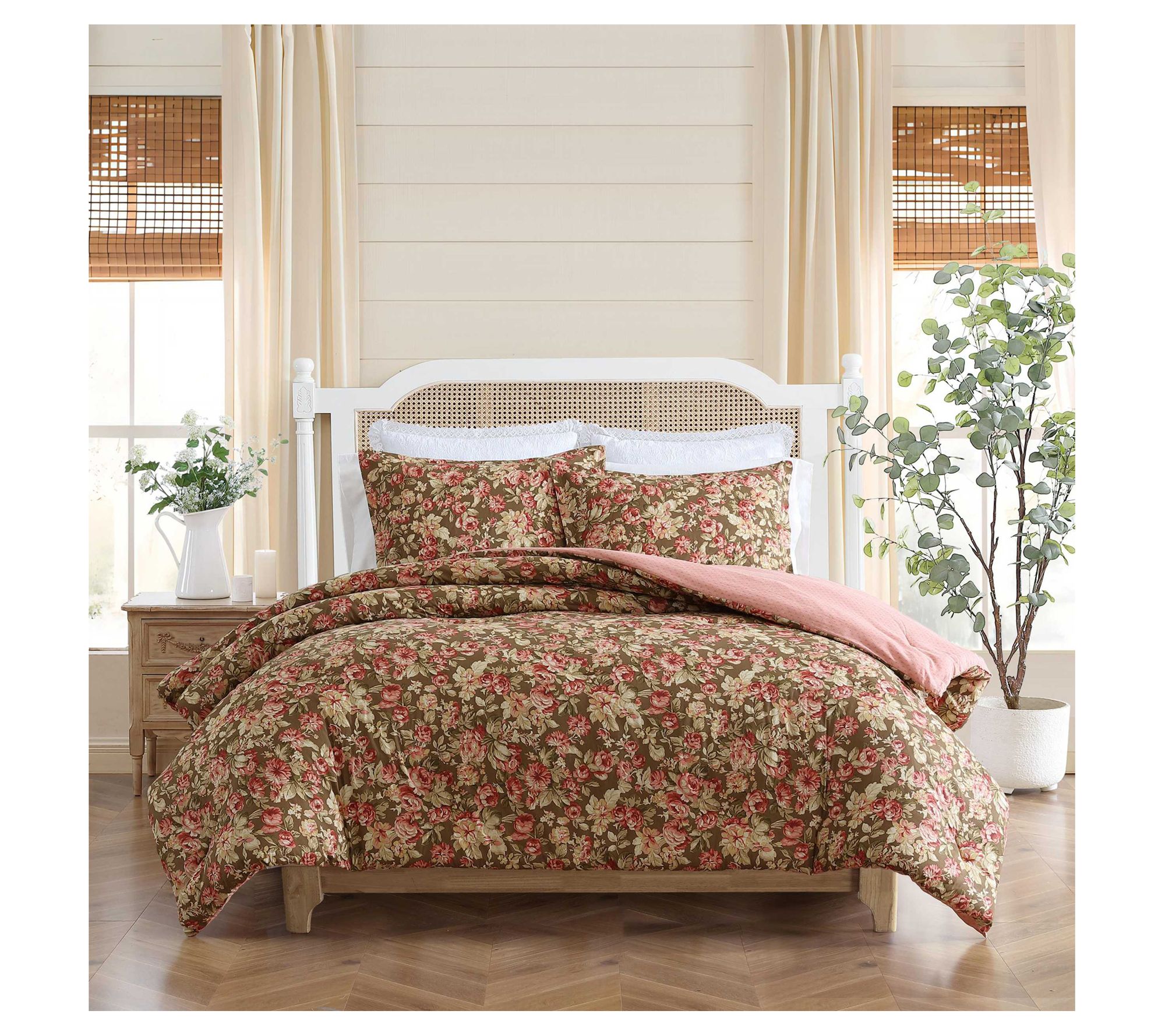 Laura Ashley Bloomsbury Brown King Comforter Sham Set