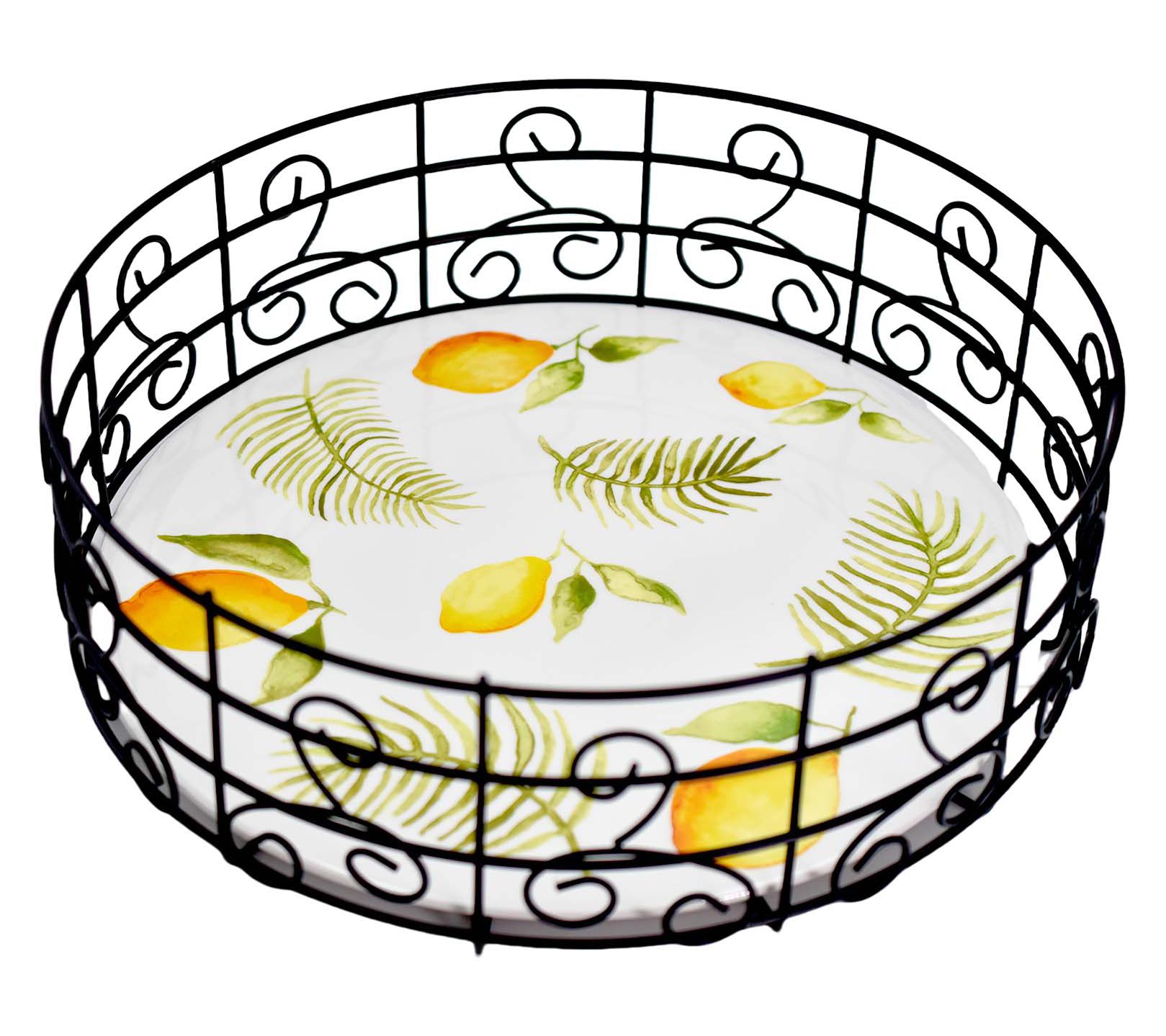 "As Is" Temp-tations 12" Basket with Stoneware Insert