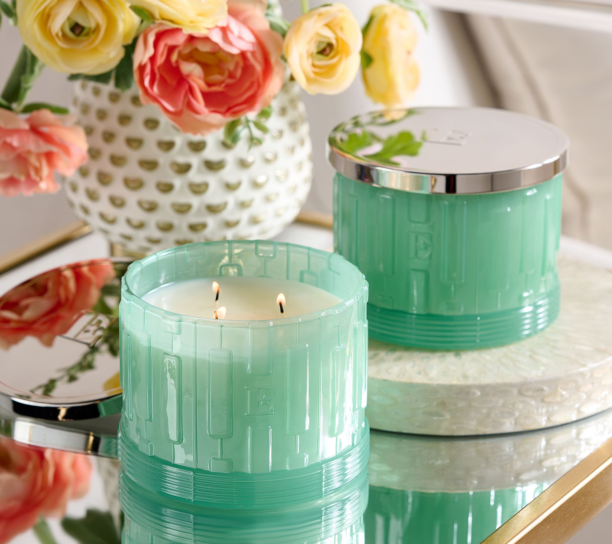 Elton John x Slatkin + Co. S/2 14oz Apple Mint Tea Candles