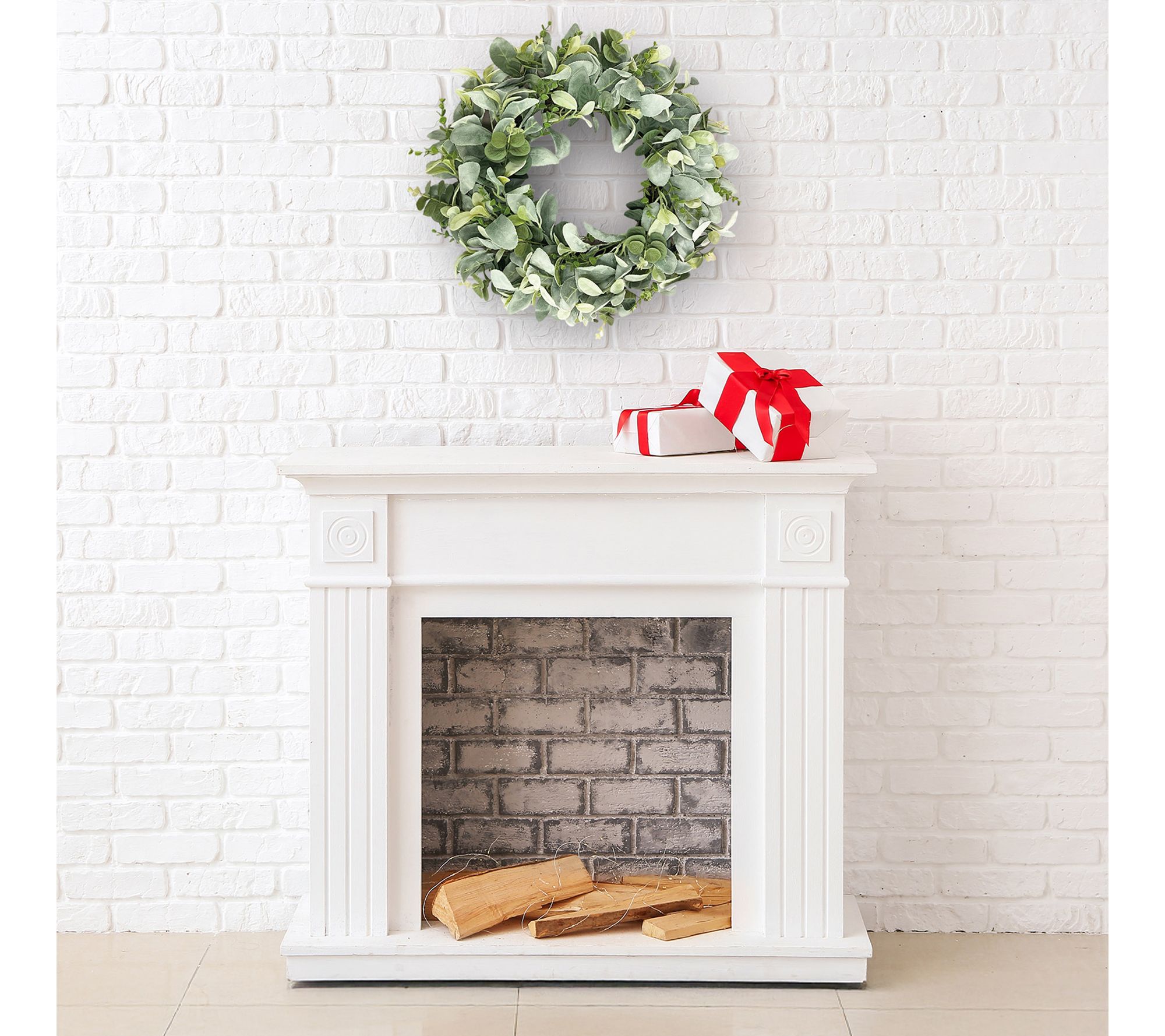 Santa's Workshop 24in Mixed Greenery & Eucalyptus Wreath