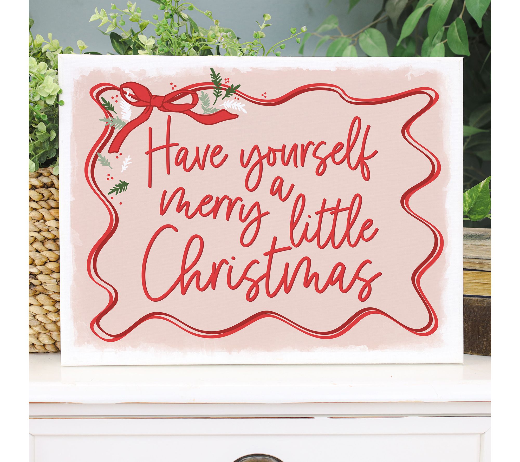 Sincere Surroundings 17" Little Christmas PinkWrapped Canvas