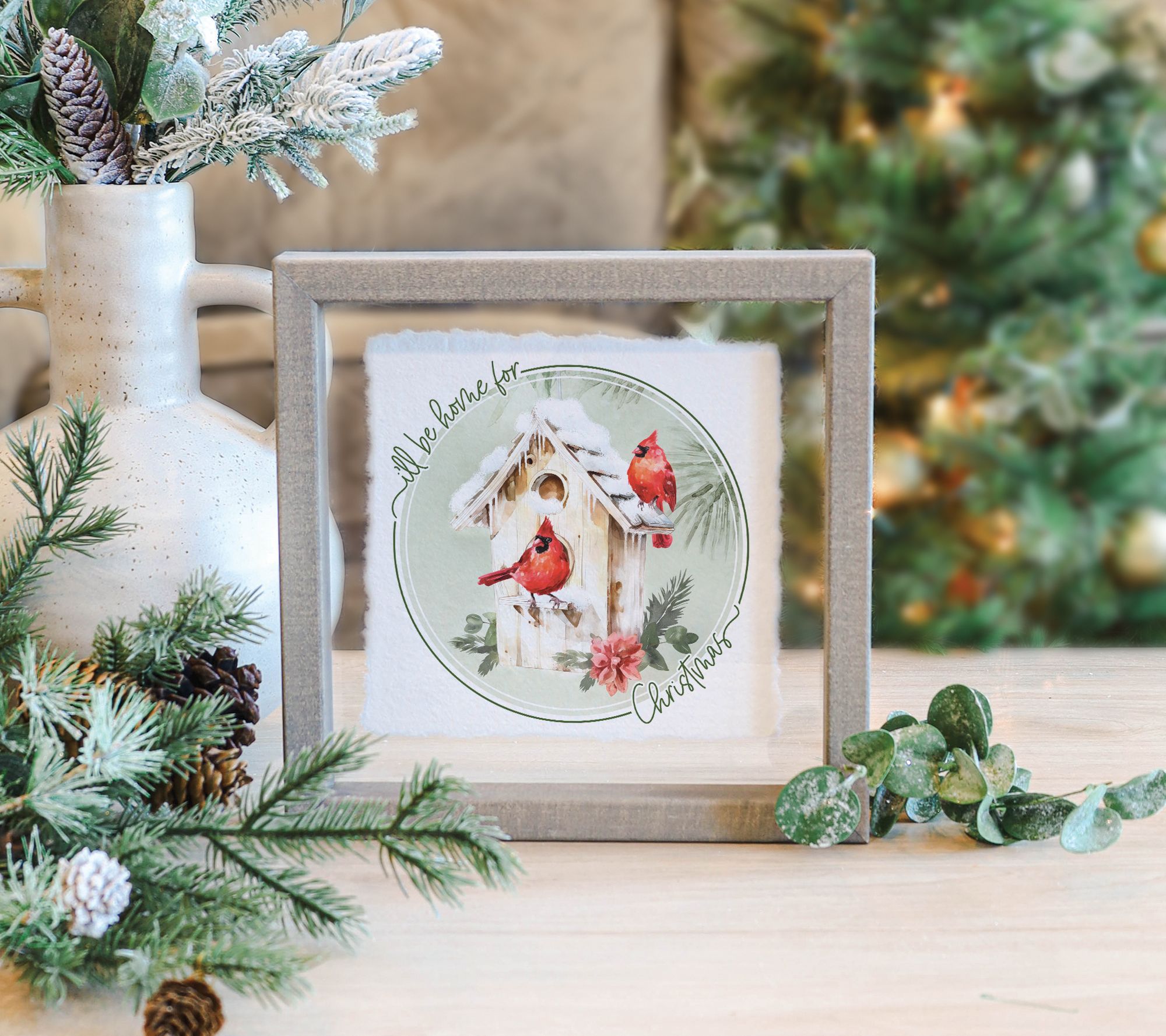 Sincere Surroundings 10" Home  Cardinals Floating Frame Art